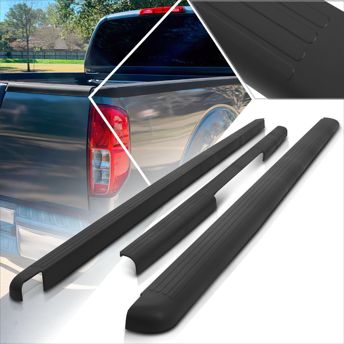 3Pcs Tailgate Bed Rails Protector Caps for 2005-2014 Nissan Frontier 73.3