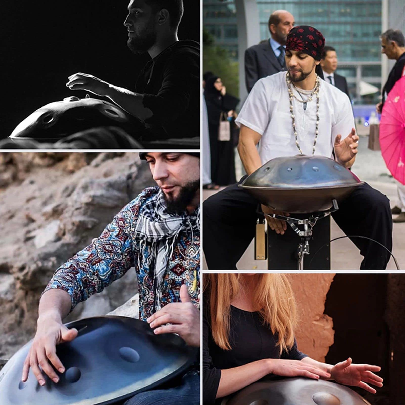 Premium 22-Inch D Minor Handpan Drum Set with Soft Carrying Bag, 2 Mallets & Stand (12 Notes, Blue) - Perfect for Meditation, Yoga, Street Performances & Music Therapy