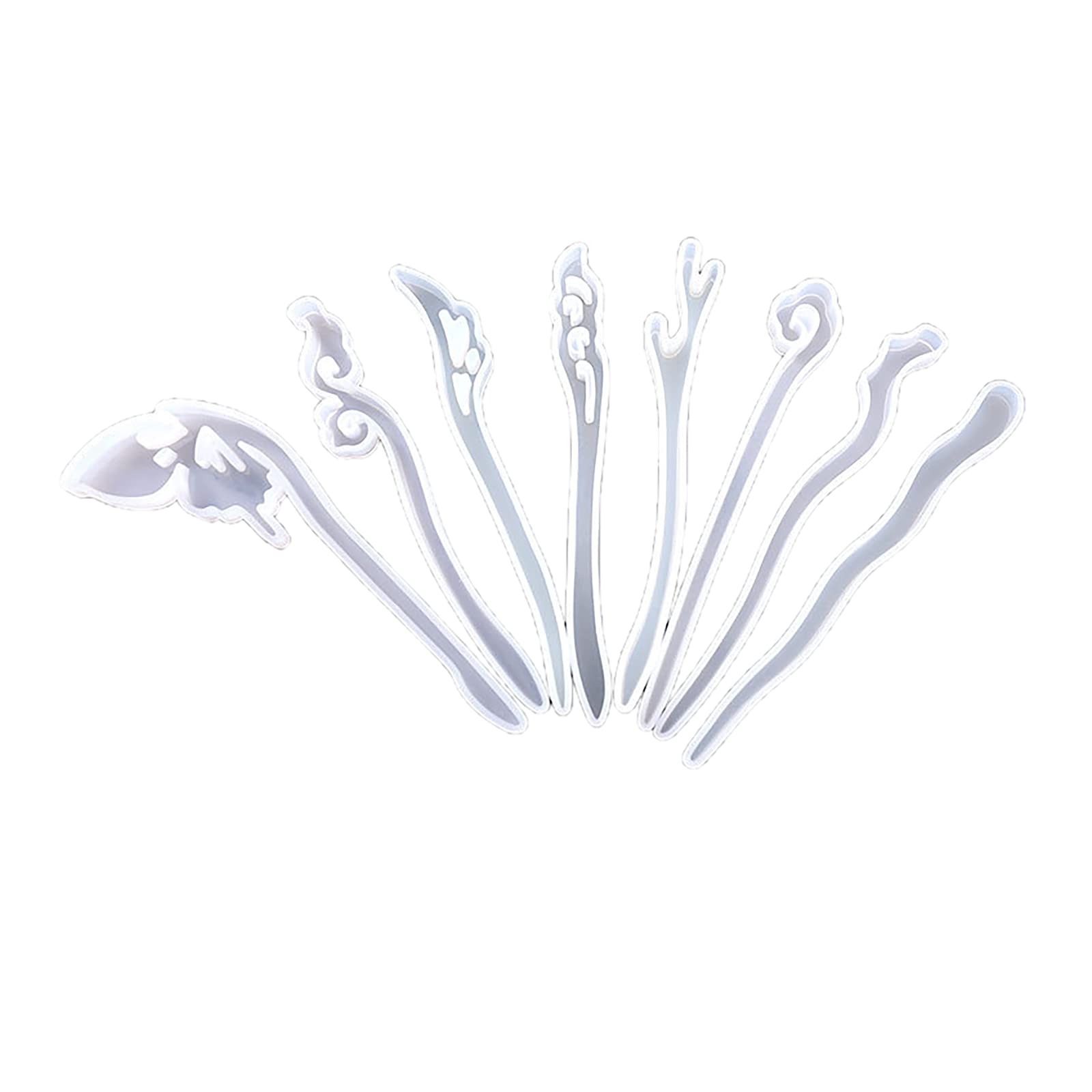 8 Pcs Silicone Hairpin Molds for DIY Hair Sticks & Jewelry Clips - Women's Classical Headdress Epoxy Resin Molds for Crafting Hair Accessories (Perfect for DIY Hairpins, Resin Jewelry Making & Gift Projects)