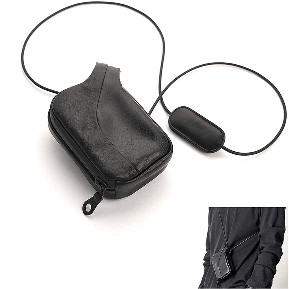 Genuine Leather Crossbody Bag for Men & Women - Mini Travel Shoulder Bag with Credit Card Slots, Phone & Earbuds Holder - Perfect for Daily Commute, Shopping & Travel Accessories Organization