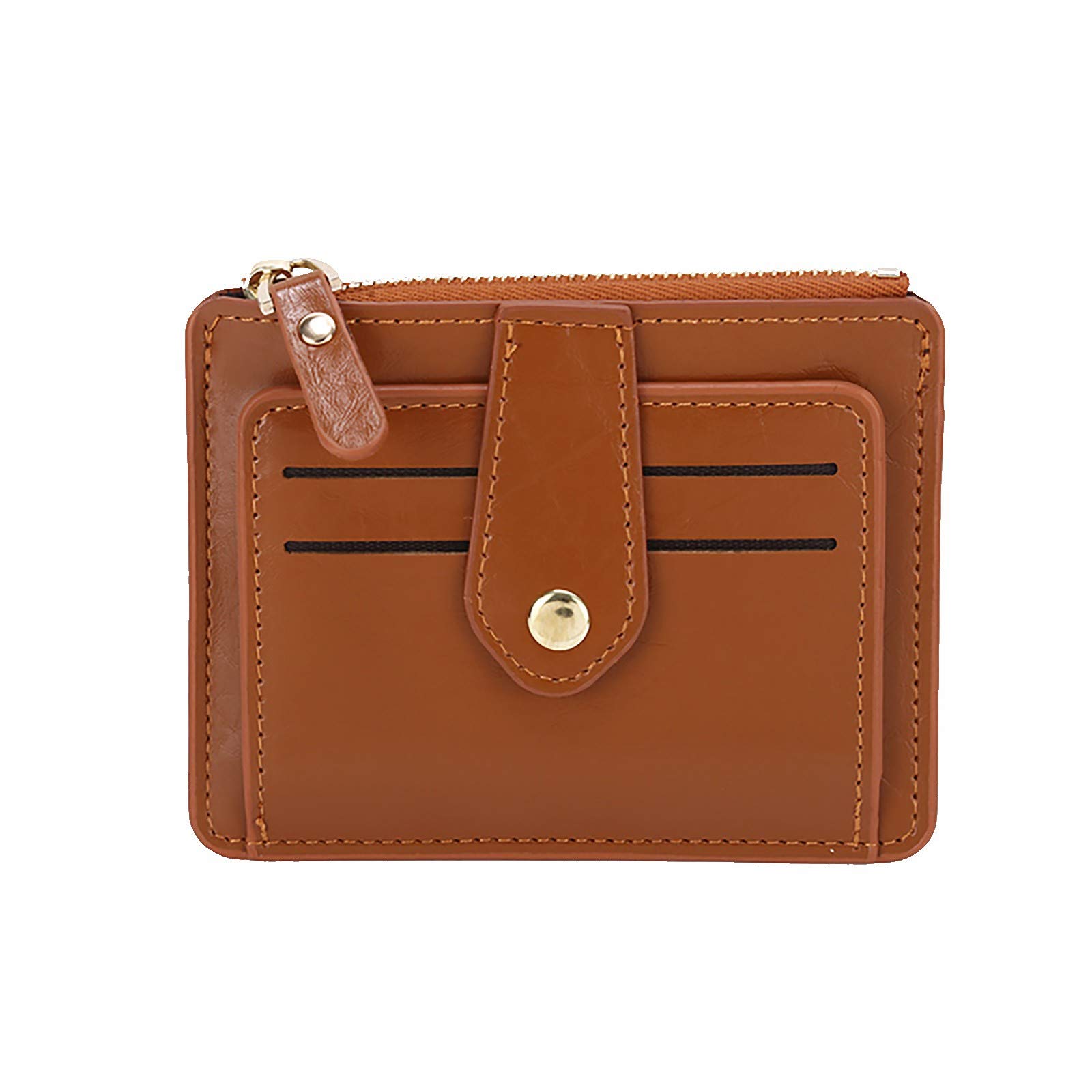 Stylish Women's Coin Purse & Card Holder - Solid Color Buckle Wallet with Phone Slot (Coffee, 12.5x1x10 inches) - Perfect for Everyday Use, Travel & Gift Giving