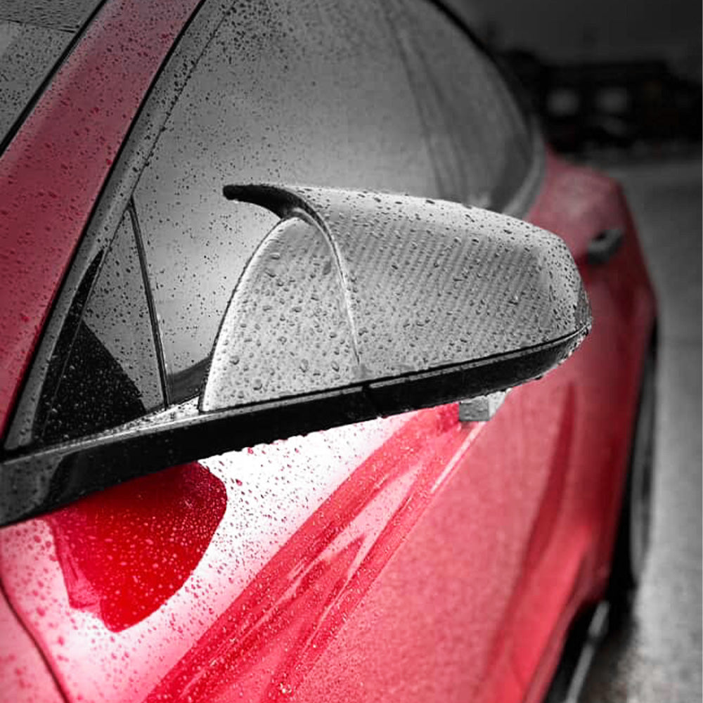 Premium Carbon Fiber Mirror Caps for Tesla Model S & X - Genuine Molded Racing Design - Glossy & Matte Finishes - Perfect for Car Enthusiasts & Custom Upgrades