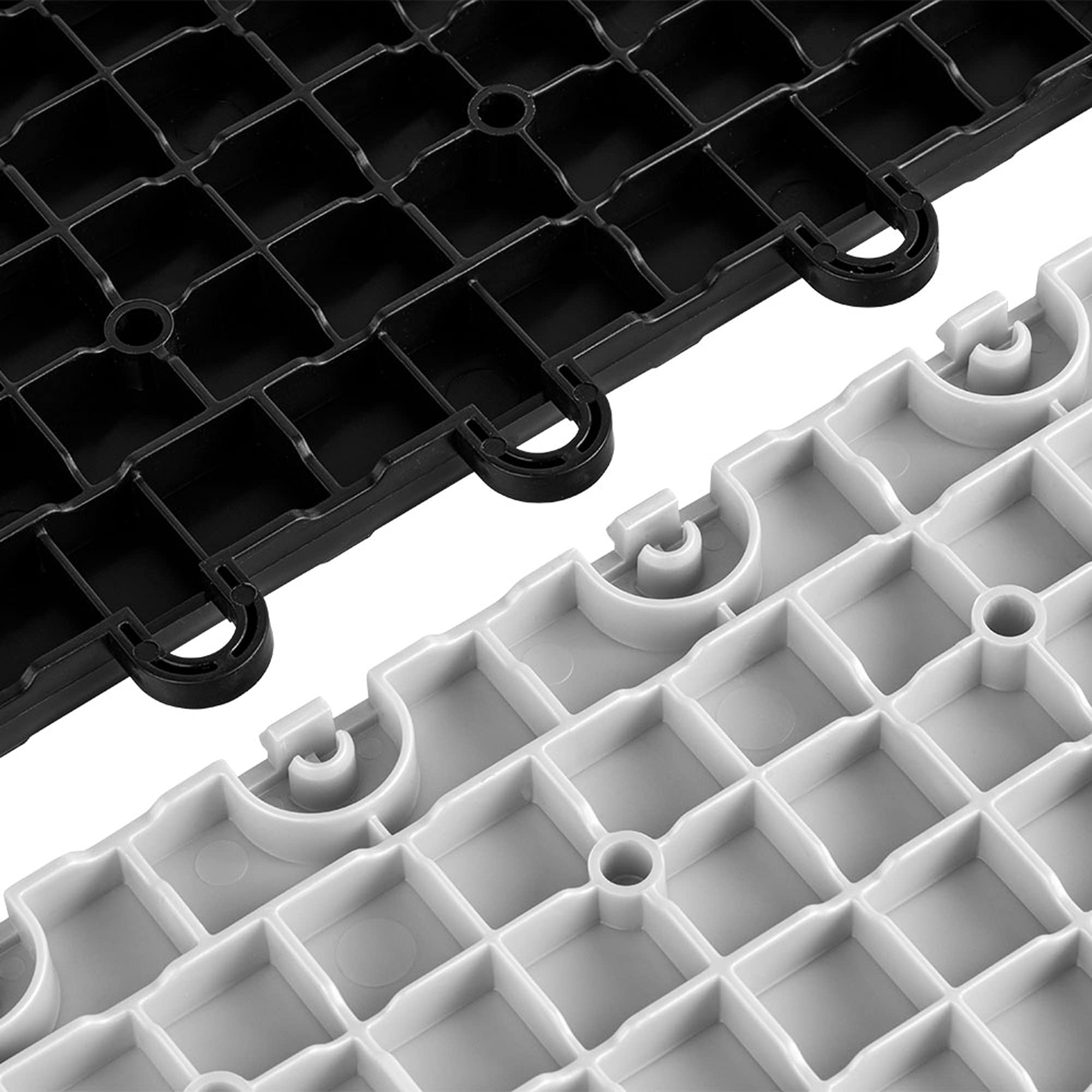 Speedway Garage Floor Tiles 50-Pack - Diamond Lock Interlocking Tiles for Garage, Workshop & Basement - Silver (789453S-50) | Durable & Easy Installation for Home & Commercial Use