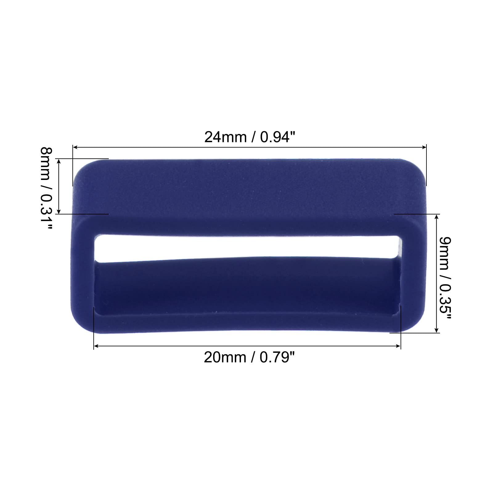 uxcell 20mm Deep Blue Silicone Watch Band Strap Loops - 4 Pcs Rubber Replacement Fastener Rings Holder Keeper for Men Women, Perfect for Sports, Fitness & Everyday Wear