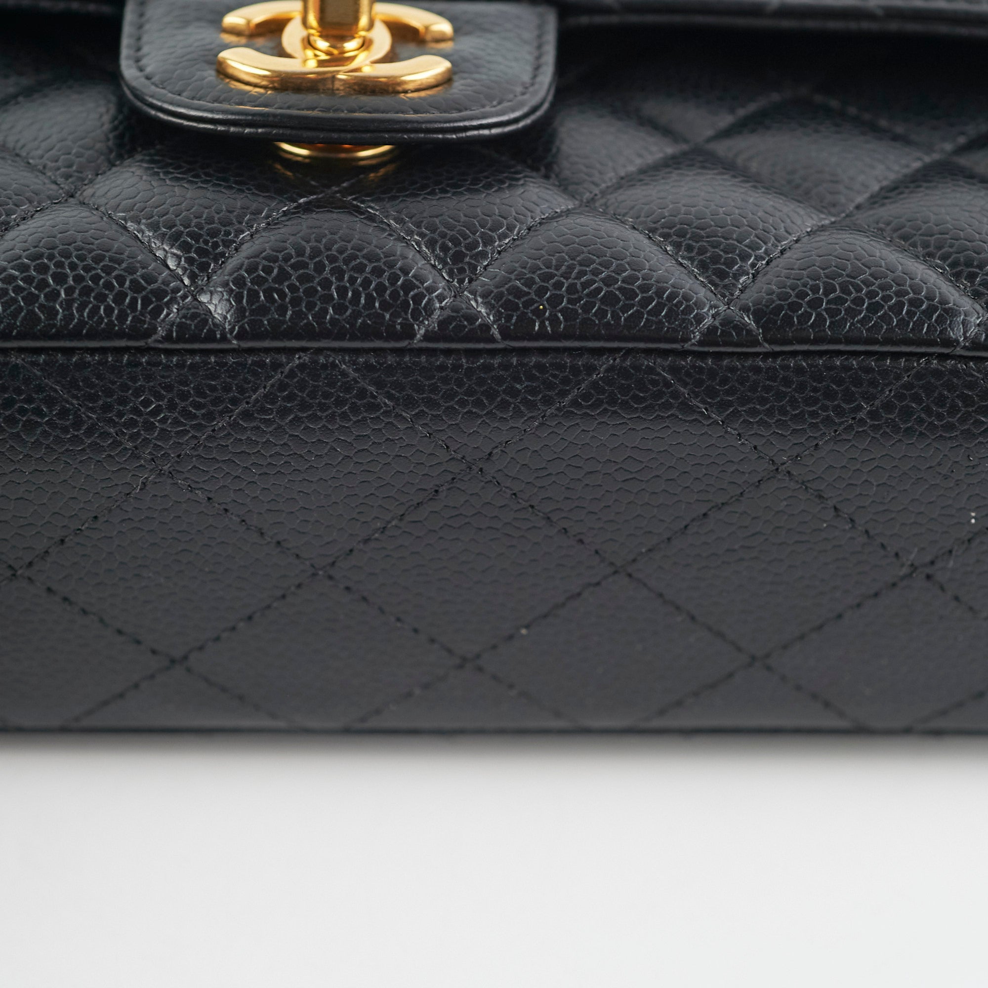 Chanel Medium/Large Caviar Double Classic Flap Black Handbag - Luxury Designer Crossbody Purse for Women | Perfect for Work, Evening Events & Special Occasions