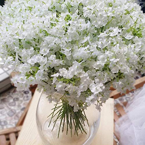 Bringsine 20-Pack White Artificial Baby's Breath Flowers - Fake Gypsophila for DIY Wedding Bouquets, Bridal Shower Centerpieces, Party Table Decorations - Perfect for Home, Office, and Event Decor
