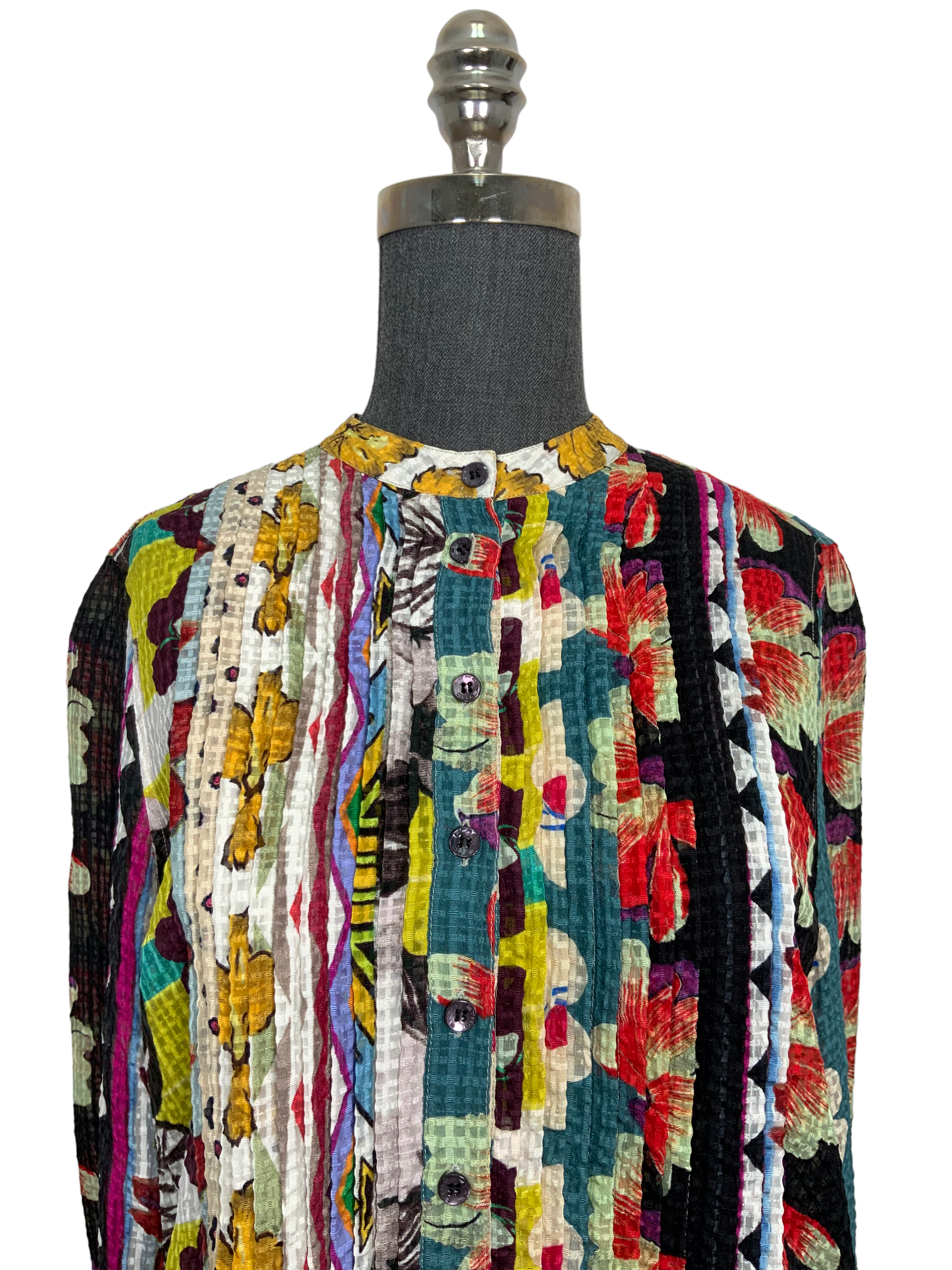 ETRO Women's Floral Print Silk Button Down Blouse - Size M - Elegant Office Wear & Spring Party Outfit