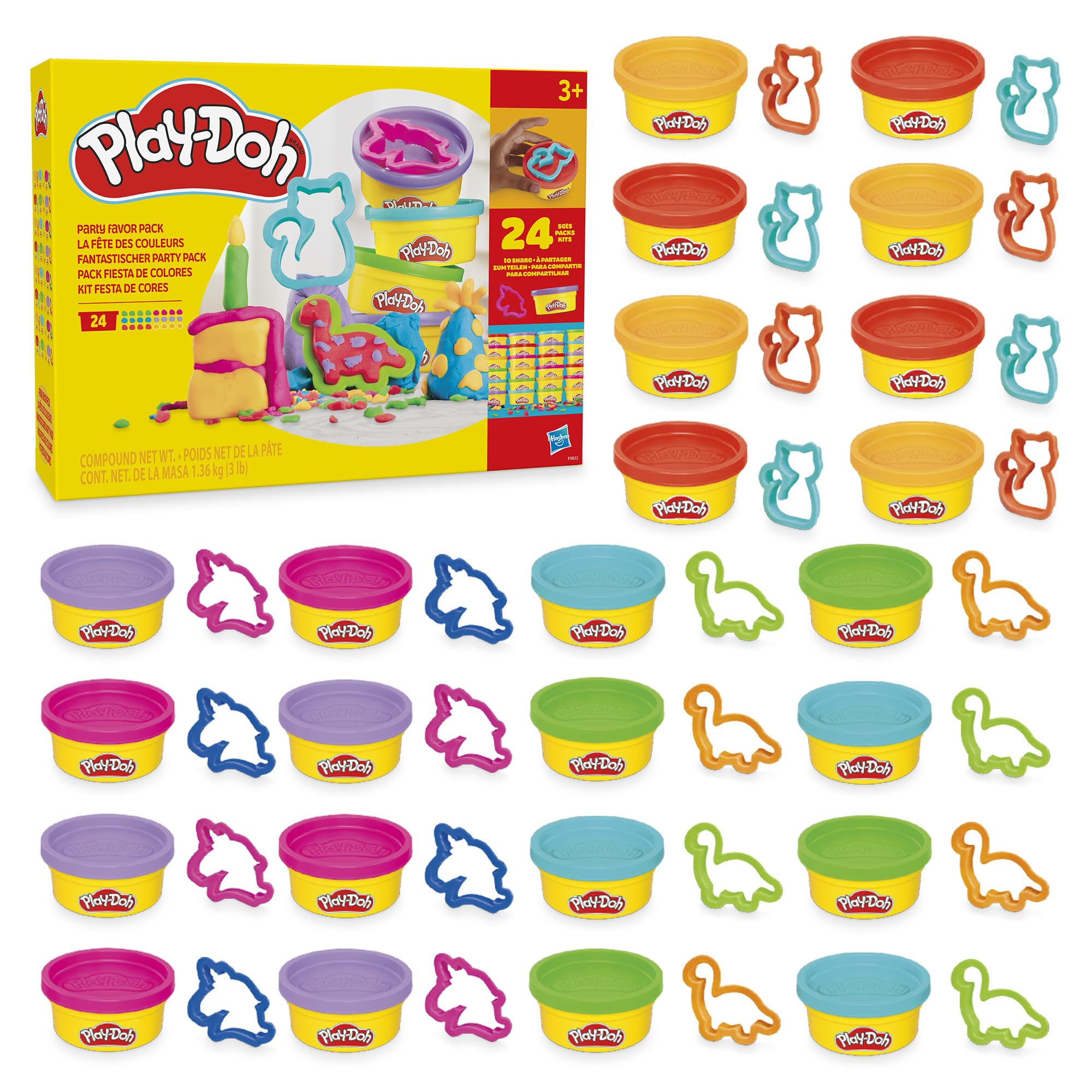 Play-Doh Party Favor Pack - Bulk 24 Pack of Non-Toxic Modeling Compound with Fun Cutters | Perfect for Kids Birthday Parties, Classroom Rewards & Goodie Bag Fillers | Safe Creative Play for Children Ages 3+ (Amazon Exclusive)