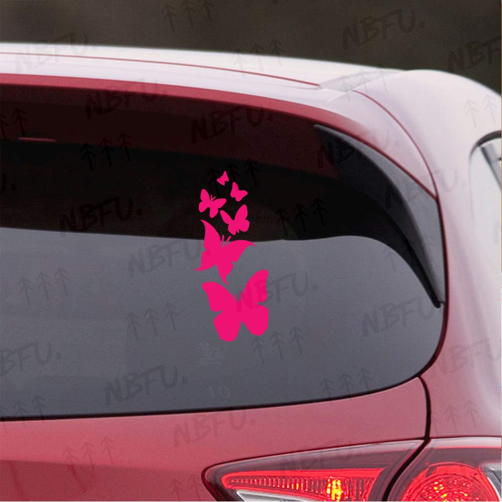 Premium Waterproof Vinyl Butterfly Decal Stickers (Pink, Set of 2) - Laptop, Phone, Helmet, Car Window, Mug, Wall Decor - Cute Animal Design for Home, Office & Outdoor Use