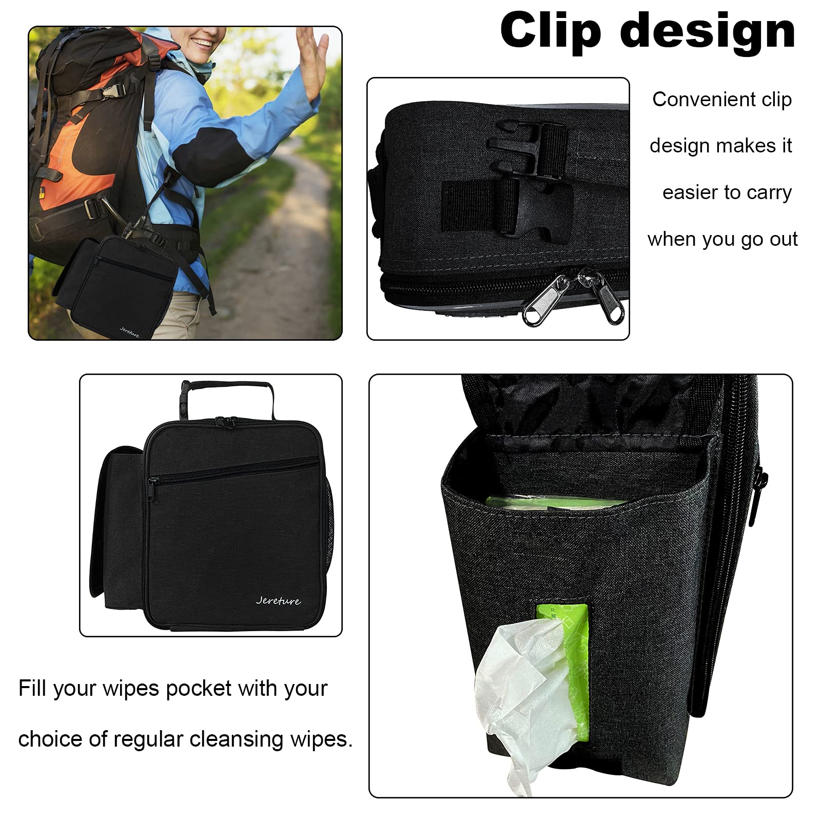 Insulated Lunch Box for Men & Women - Compact Leakproof Office Lunch Bag with Paper Towel Holder, Soft Cooler for Work, Beach & Outdoor (Black) | Perfect for Office, Picnic, Travel & Daily Commute
