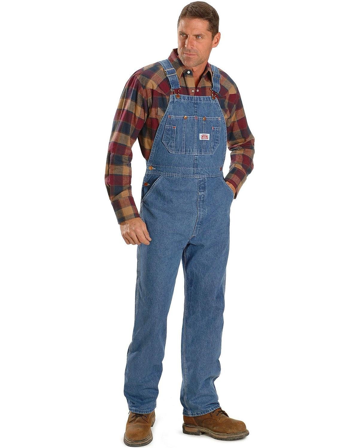 Round House Men's Overalls - Durable Denim Bib Overalls for Work & Casual Wear - Perfect for Farming, Construction & Outdoor Activities