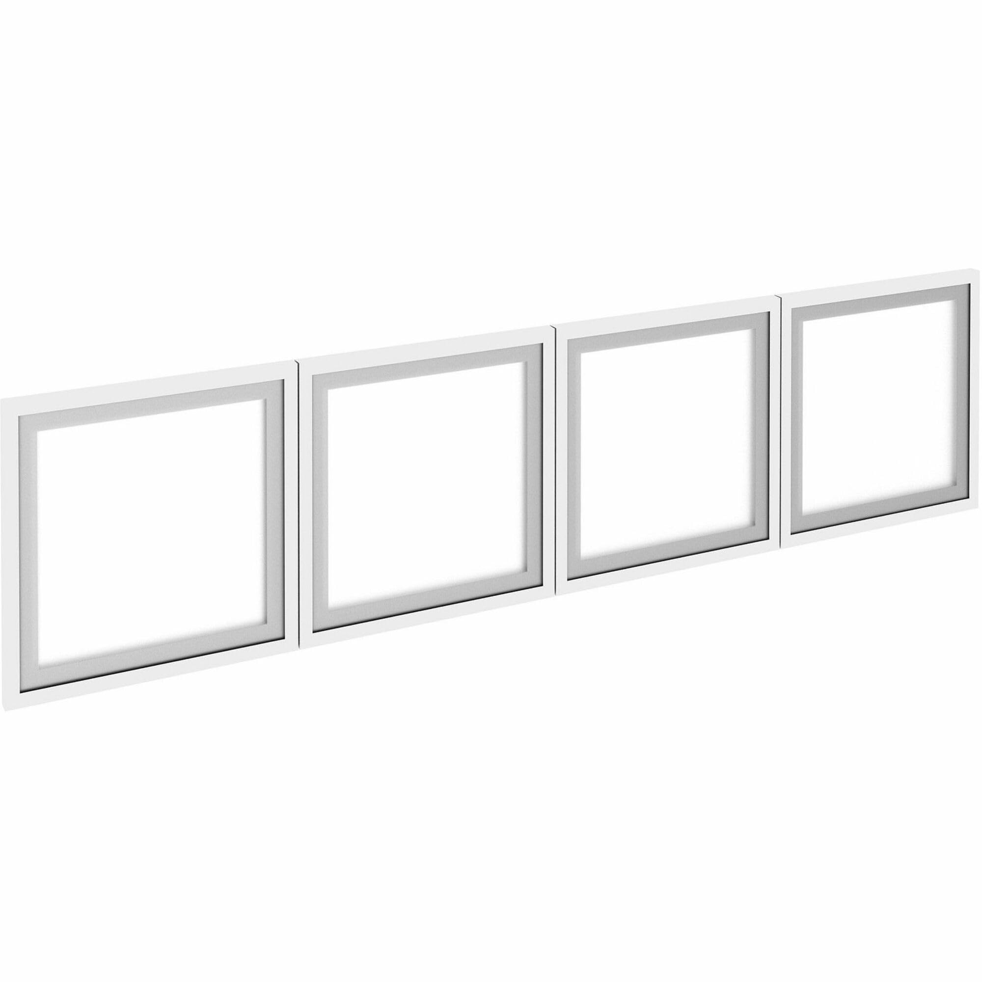 Lorell Wall-Mount Hutch with Frosted Glass Door - Space-Saving Storage Cabinet for Office, Home, or Retail Use