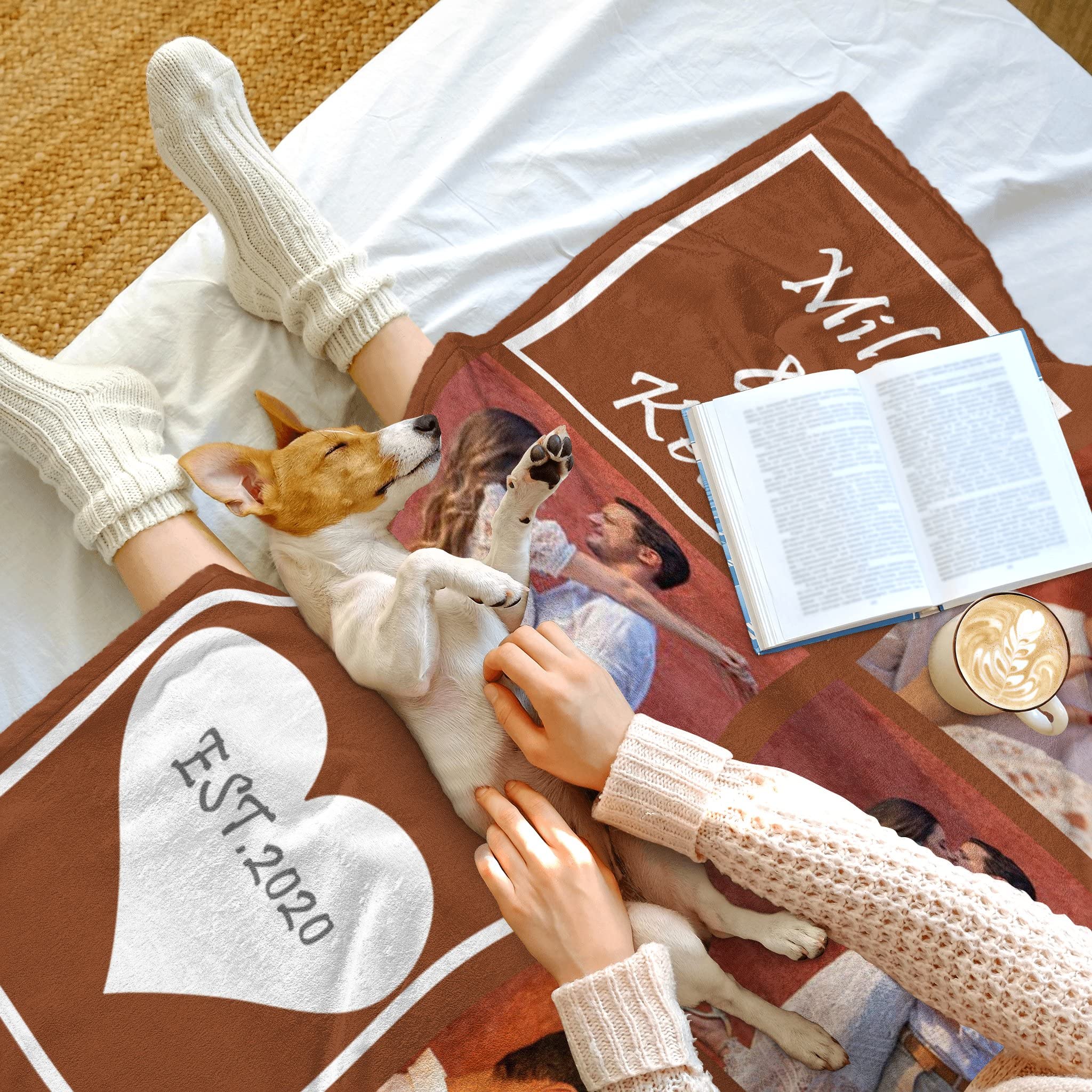 Personalized Couple Blankets - Custom Anniversary & Valentine's Day Gifts for Boyfriend - Romantic Birthday & Long Distance Relationship Presents for Him - Perfect for Cuddling, Home Decor, and Thoughtful Surprises