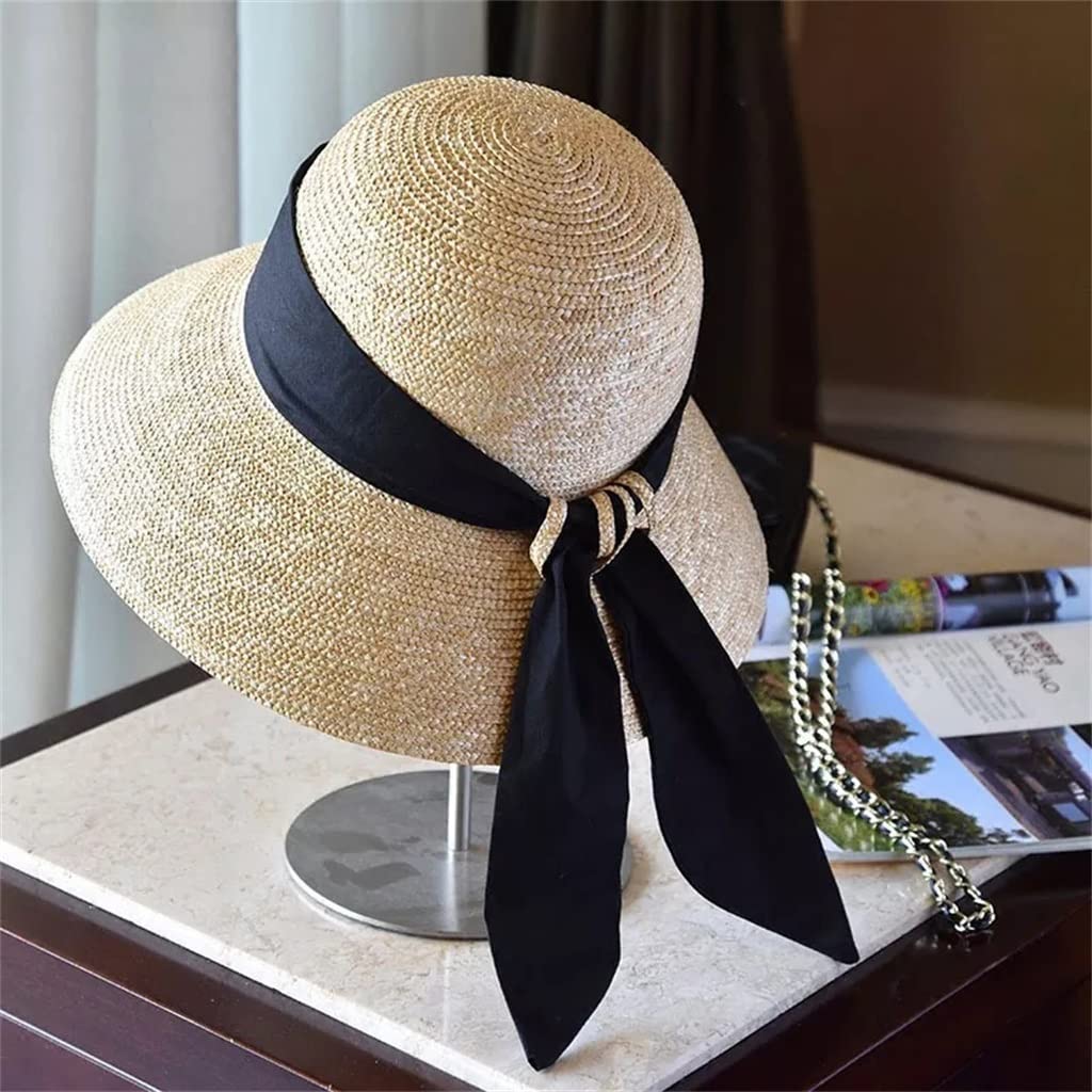 XWWDP Women's Summer Sun Hat - Wide Brim UV Protection Beach Hat with Elegant Bow for Travel, Outdoor & Fashion | Perfect for Beach Vacations, Gardening, and Outdoor Activities