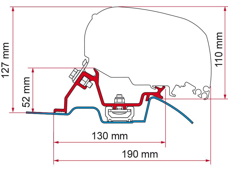Fiamma F80S RV Awning Adapter for Mercedes Sprinter with Factory Roof Rails - Perfect for Camping, Road Trips & Outdoor Adventures