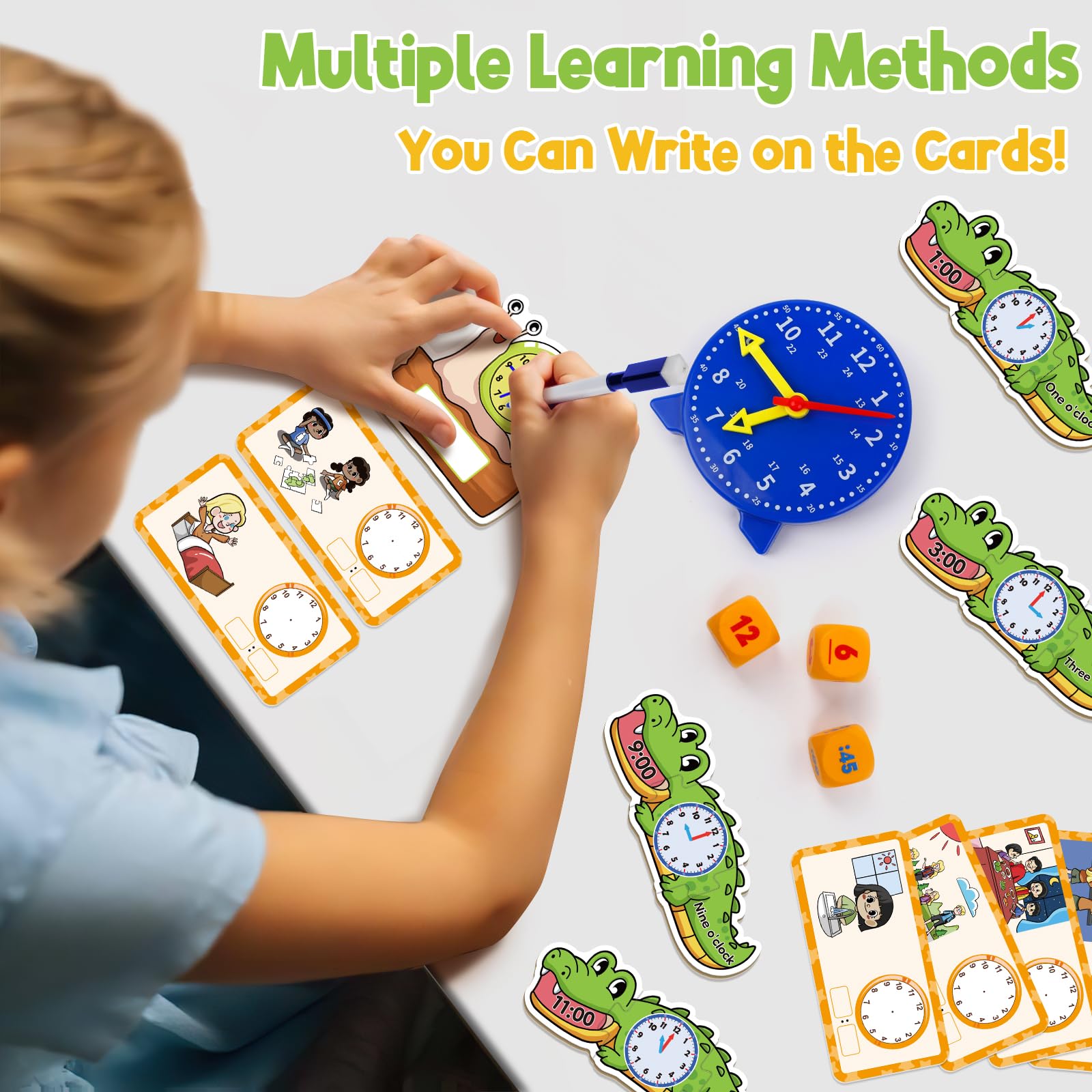 Kids Learning Clock - Time Teaching Toy for Toddlers | Math Games & Homeschool Activities