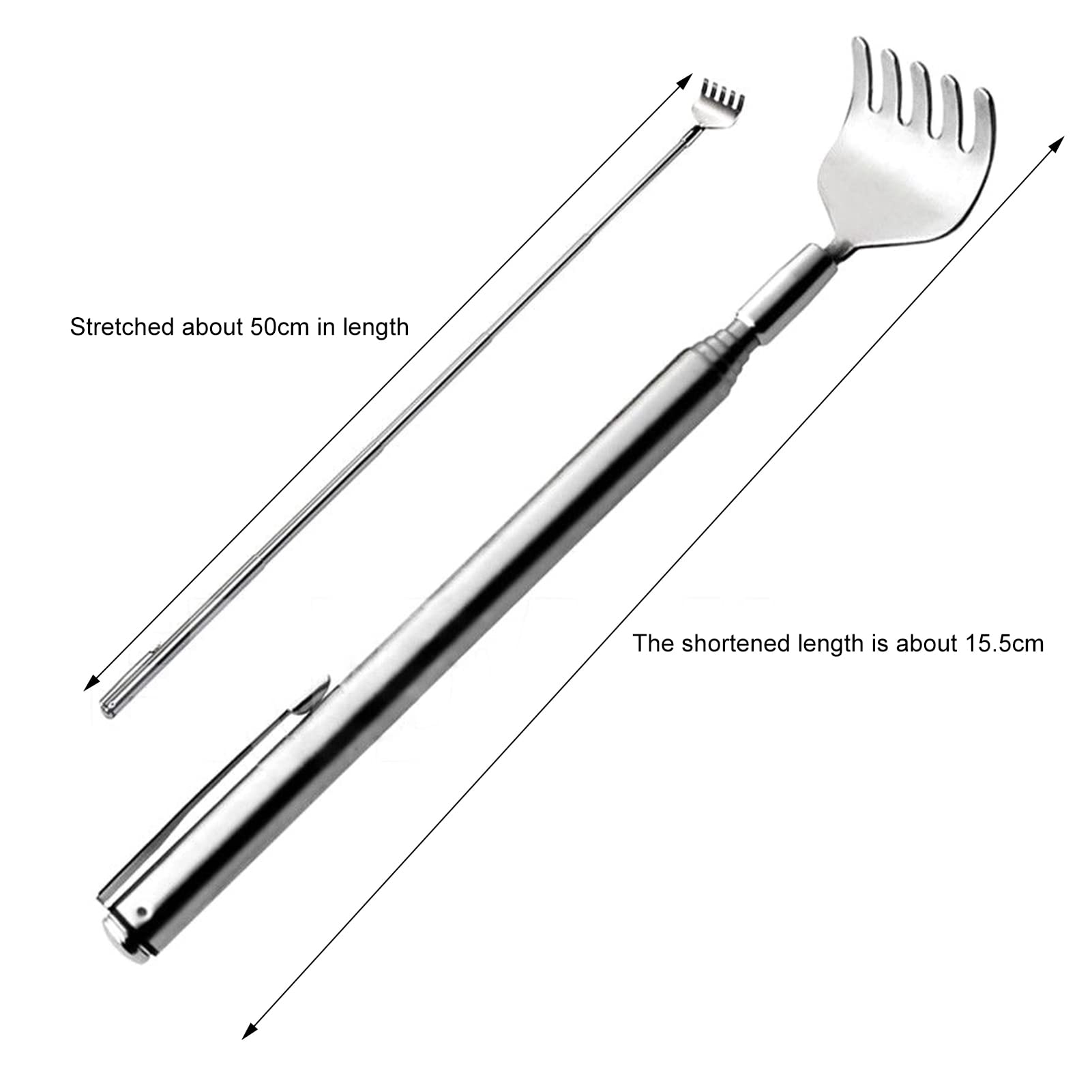 Stainless Steel Telescoping Back Scratcher - Adjustable Itch Relief Tool for Men & Women | Portable Massage Aid for Home, Office & Travel | Perfect for Hard-to-Reach Spots