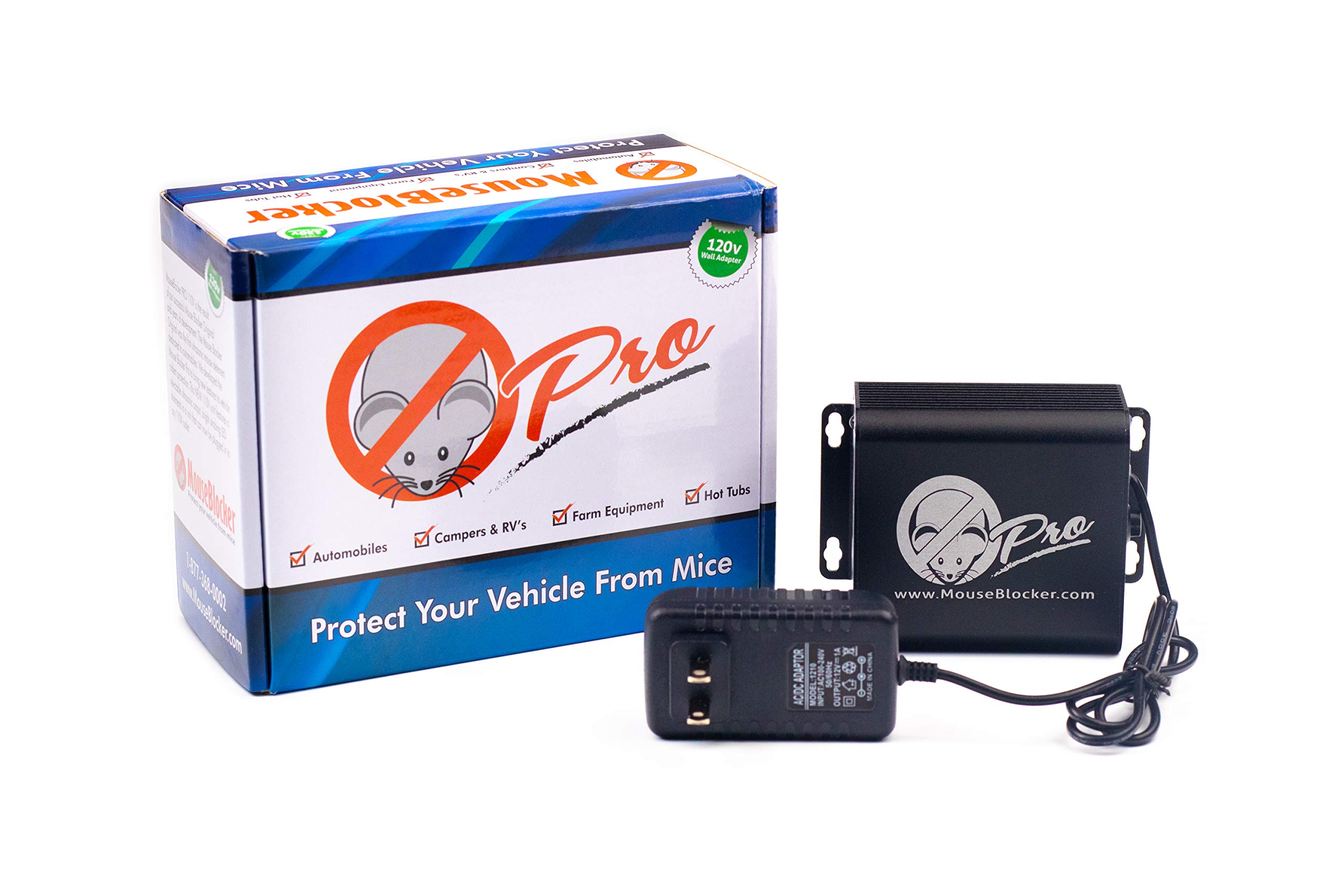 PRO 120V Ultrasonic Mouse & Rodent Repeller with Dual Strobing LED Lights - Vehicle Pest Control for Cars, Trucks & RVs