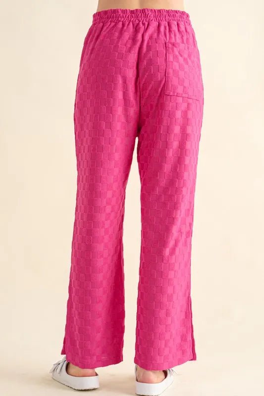 Brushed Texture Checkerboard Pattern Casual Pants for Men - Comfortable & Stylish Lounge Pants for Home, Travel, and Everyday Wear