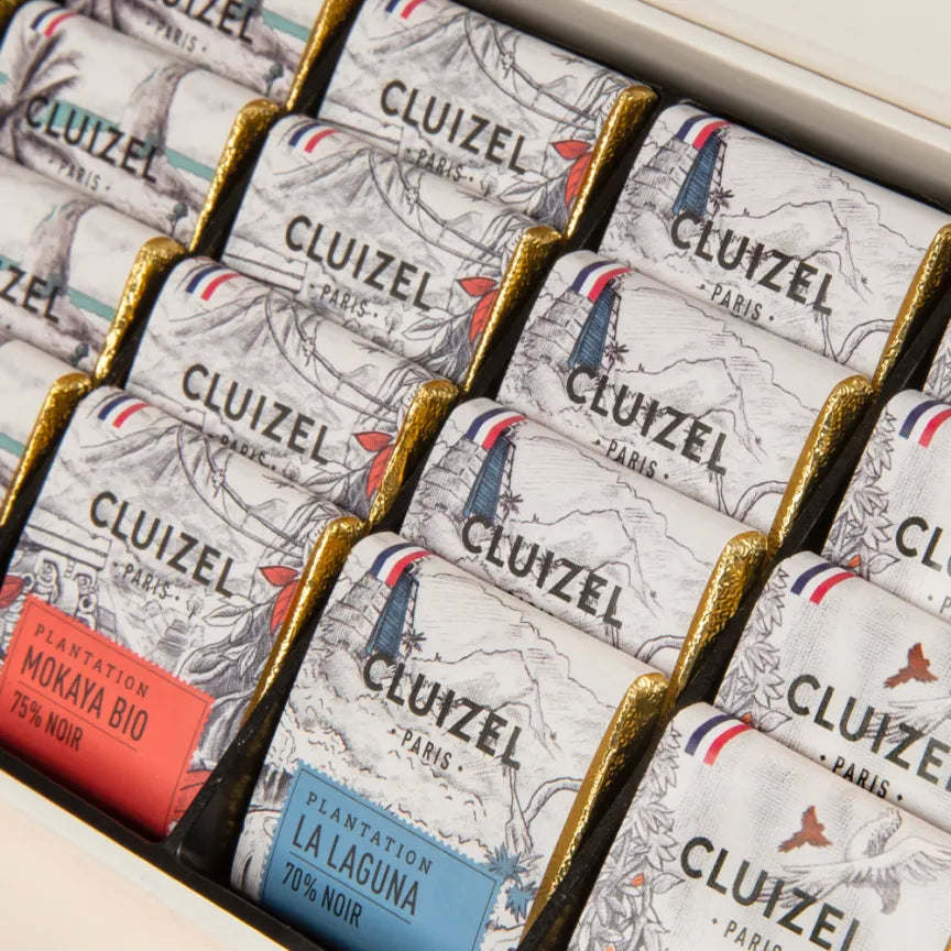 Premium Michel Cluizel Single Estate Chocolate Tasting Box - 28-Piece Gourmet Dark & Milk Chocolate Assortment | Luxury Gift for Holidays, Parties & Corporate Events