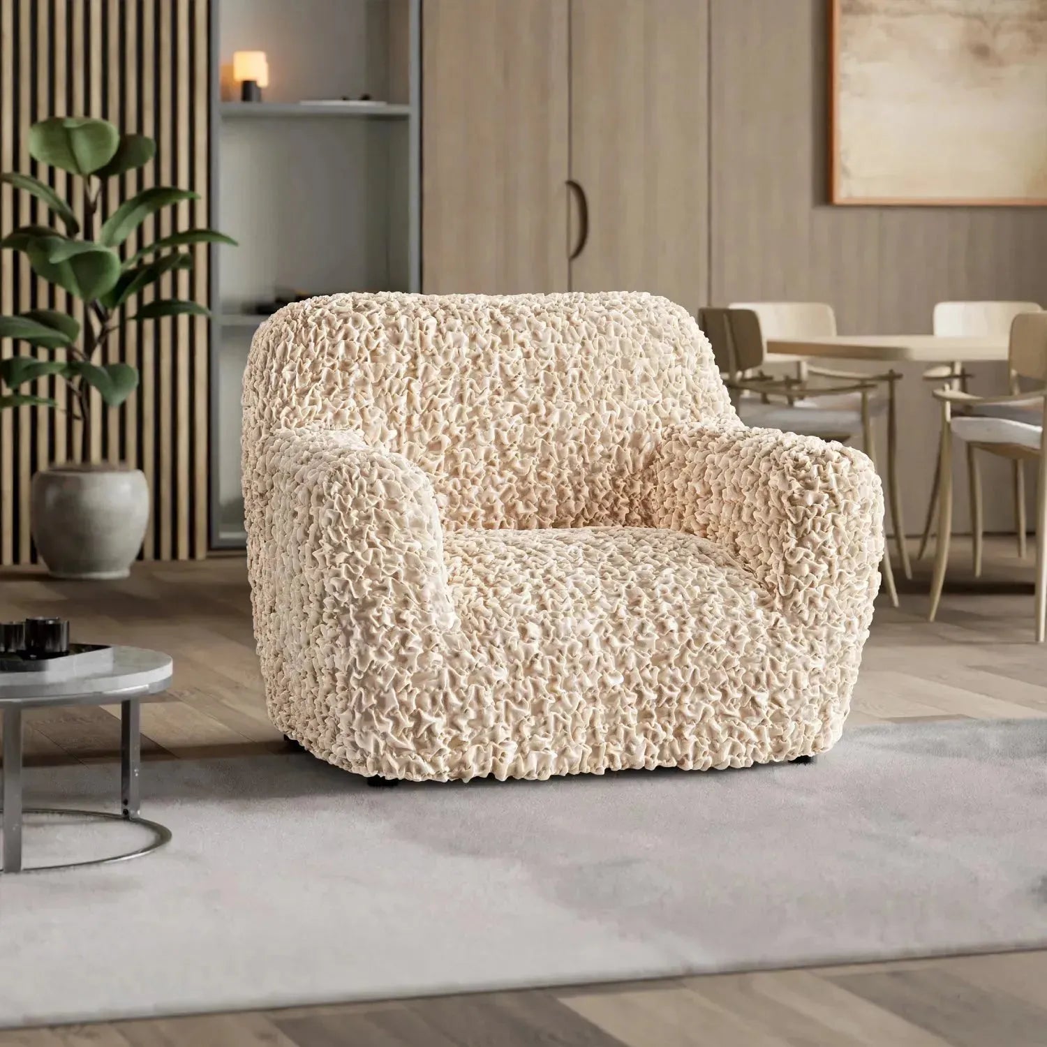Fuco Velvet Armchair Slipcover - Soft, Stretchable & Washable Sofa Cover for Living Room, Bedroom, or Office - Perfect for Home Decor & Furniture Protection