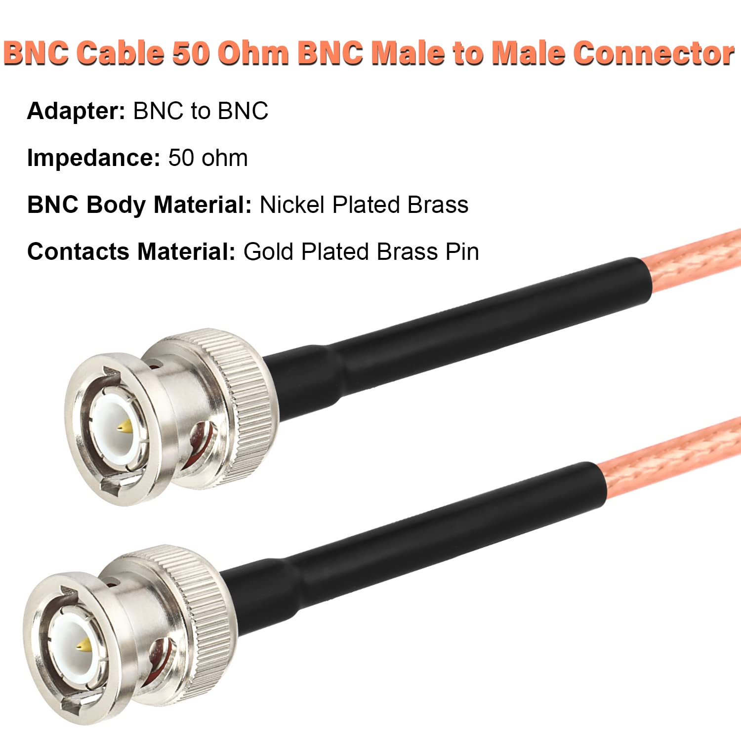 XRDS 6FT RF BNC Cable - 50 Ohm BNC Male to Male RG316 Coaxial Cable for Antenna Scanners, Handheld Ham Radios, CB Radios, and Wireless Communication Equipment - Durable & Flexible for Indoor/Outdoor Use