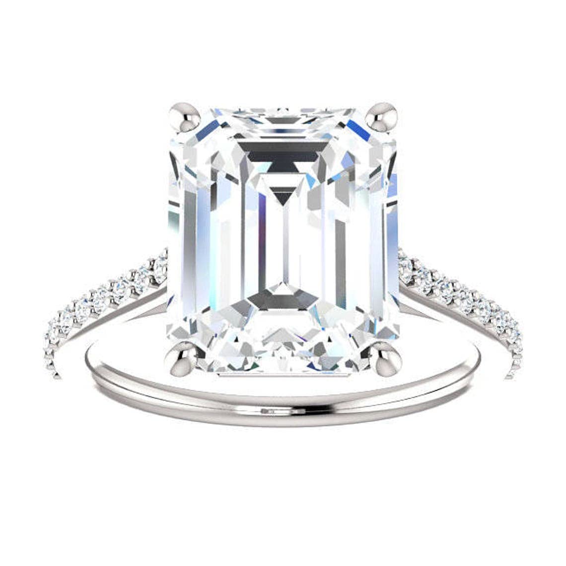 5 Carat Radiant Cut Colorless Moissanite Engagement Ring for Women - 14K Solid Gold Wedding Bridal Set - Vintage Style Anniversary Jewelry (Perfect for Proposals, Weddings & Special Occasions)