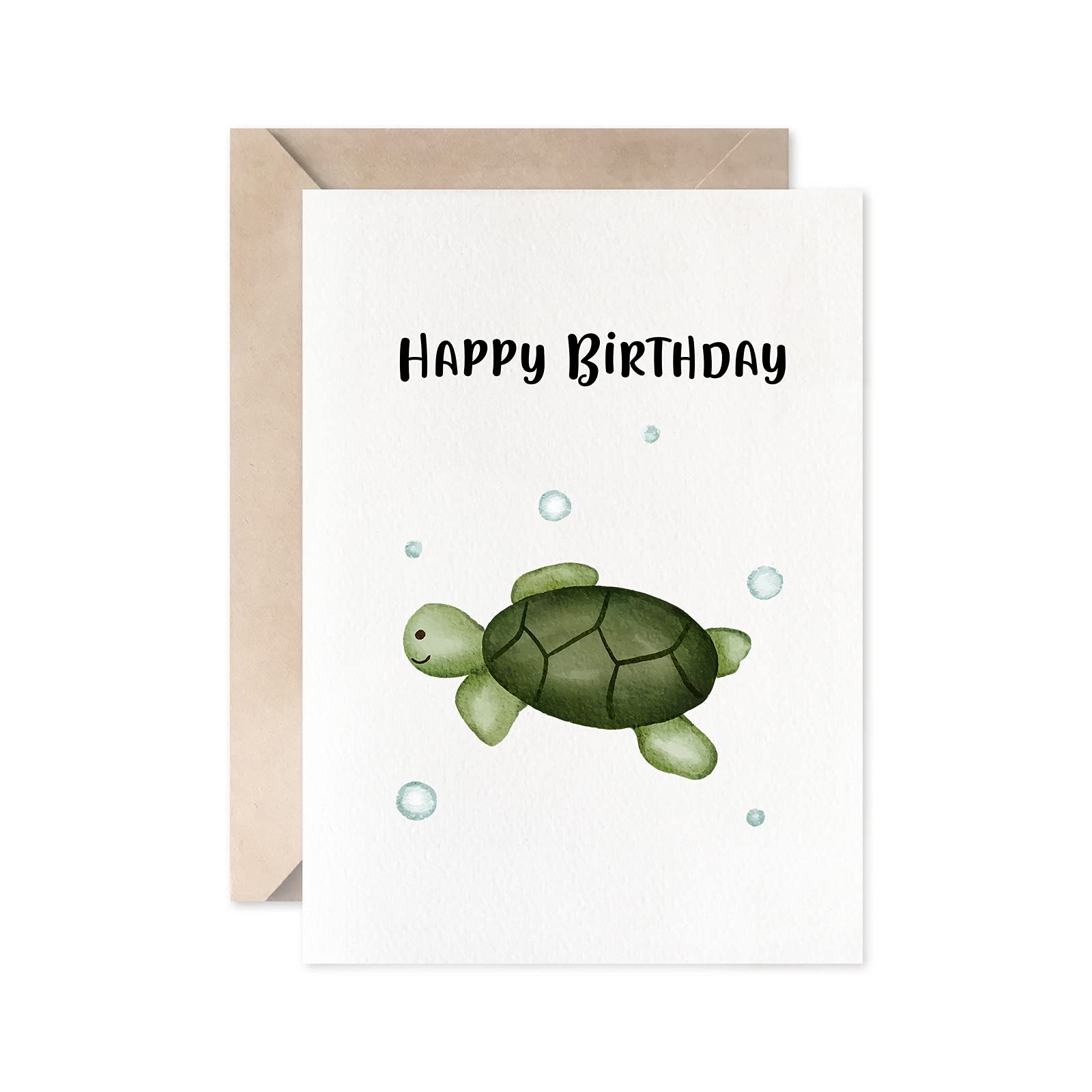 Turtle Birthday Card for Men, Women, Kids - Sea Animal Greeting Card for Parties