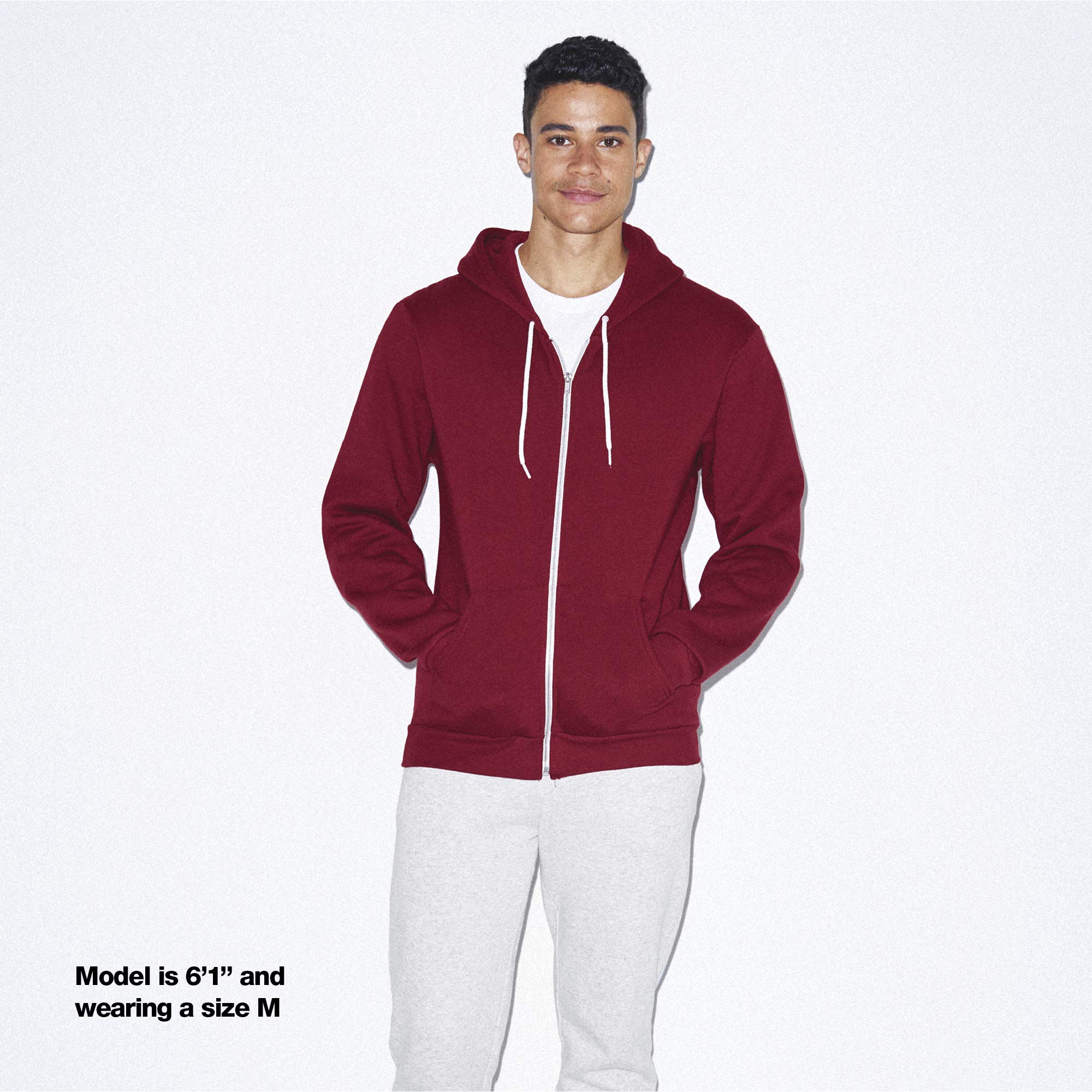 American Apparel Men's Flex Fleece Long Sleeve Zip Hoodie - Soft & Comfortable Pullover for Casual Wear, Gym & Outdoor Activities