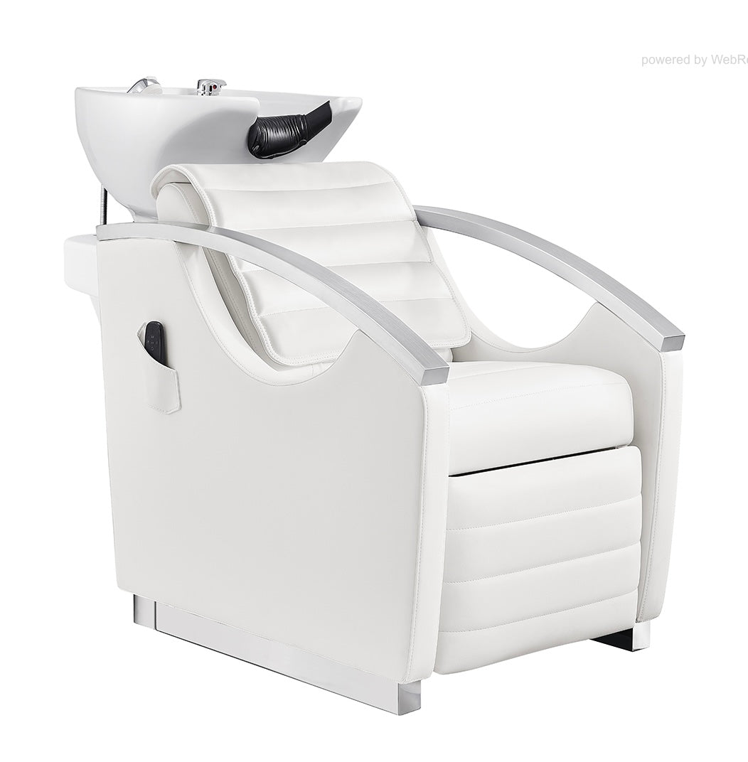 Bella V Reclining Massage Backwash Chair - Ergonomic Full Body Massage with Heat & Vibration for Home & Office Relaxation - Perfect for Living Room, Bedroom, or Spa Use