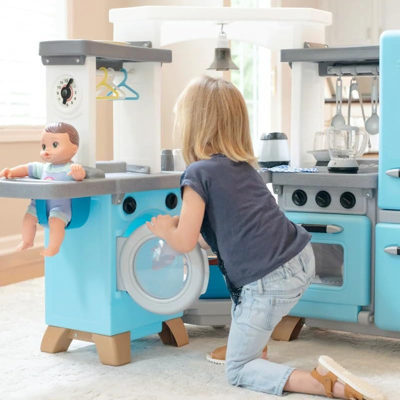 **Step2 Cook & Care Corner Kids Kitchen Playset & Nursery – Interactive Indoor/Outdoor Toy Kitchen with Lights & Sounds – Durable Plastic Play Kitchen for Toddlers Ages 3+ – Includes 29 Accessories – Perfect for Pretend Play & Role-Playing Fun**