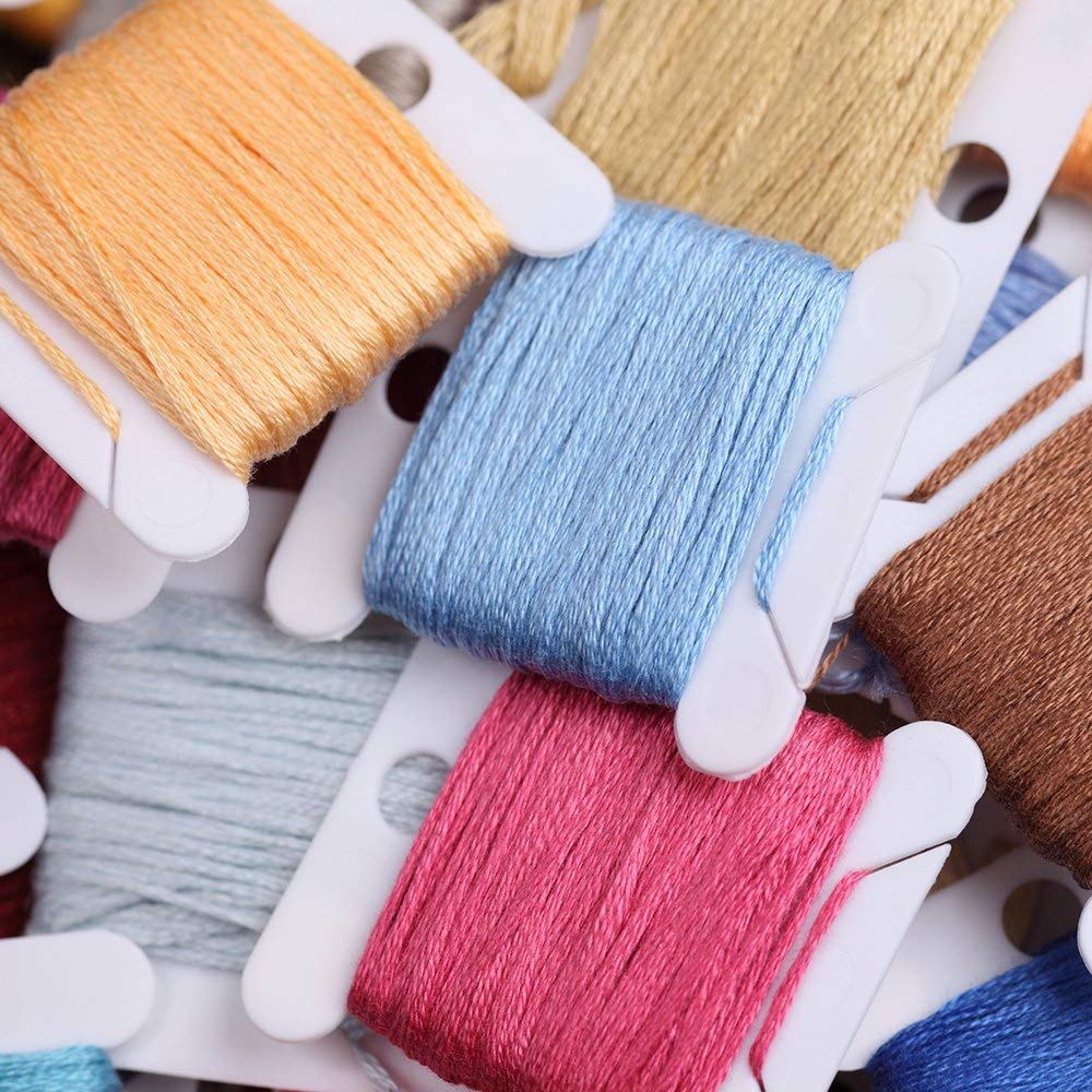 Caydo 100 Skeins Embroidery Floss Kit for Friendship Bracelets, Cross Stitch & Handicrafts - Includes 12 Plastic Bobbins for Easy Thread Organization - Perfect for DIY Crafts, Sewing Projects & Gift Making