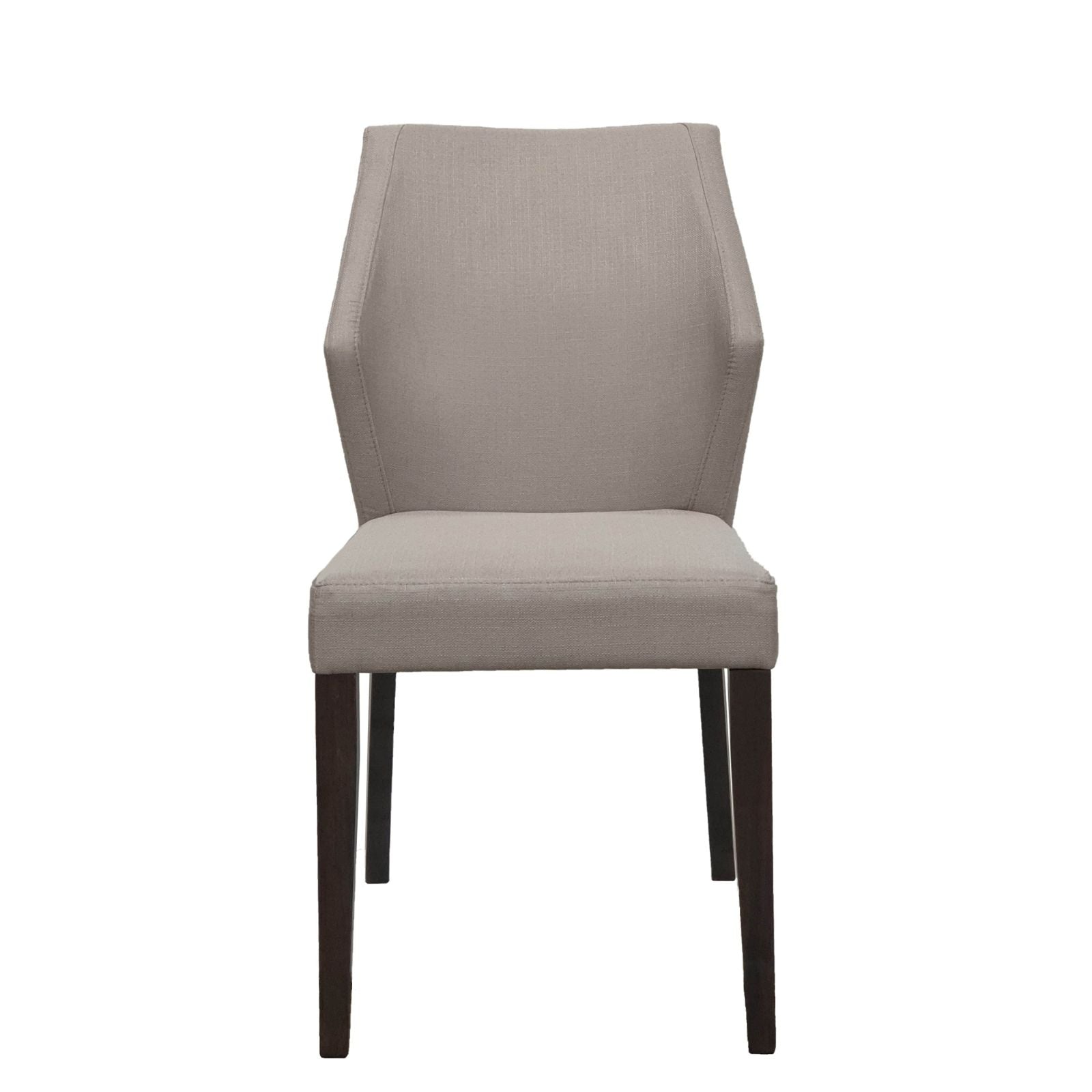 Modern Winged Back Dining Chairs Set of 2 - Grey Oak Rubber Wood Legs & Chrome Fabric Upholstery - Perfect for Kitchen, Dining Room, or Breakfast Nook