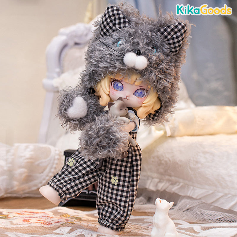 1/12 BJD Doll Black Mochi Dessert Series Clothing Set - Cute Outfit for Ball Jointed Dolls, Perfect for Photoshoots, Displays, and Collecting