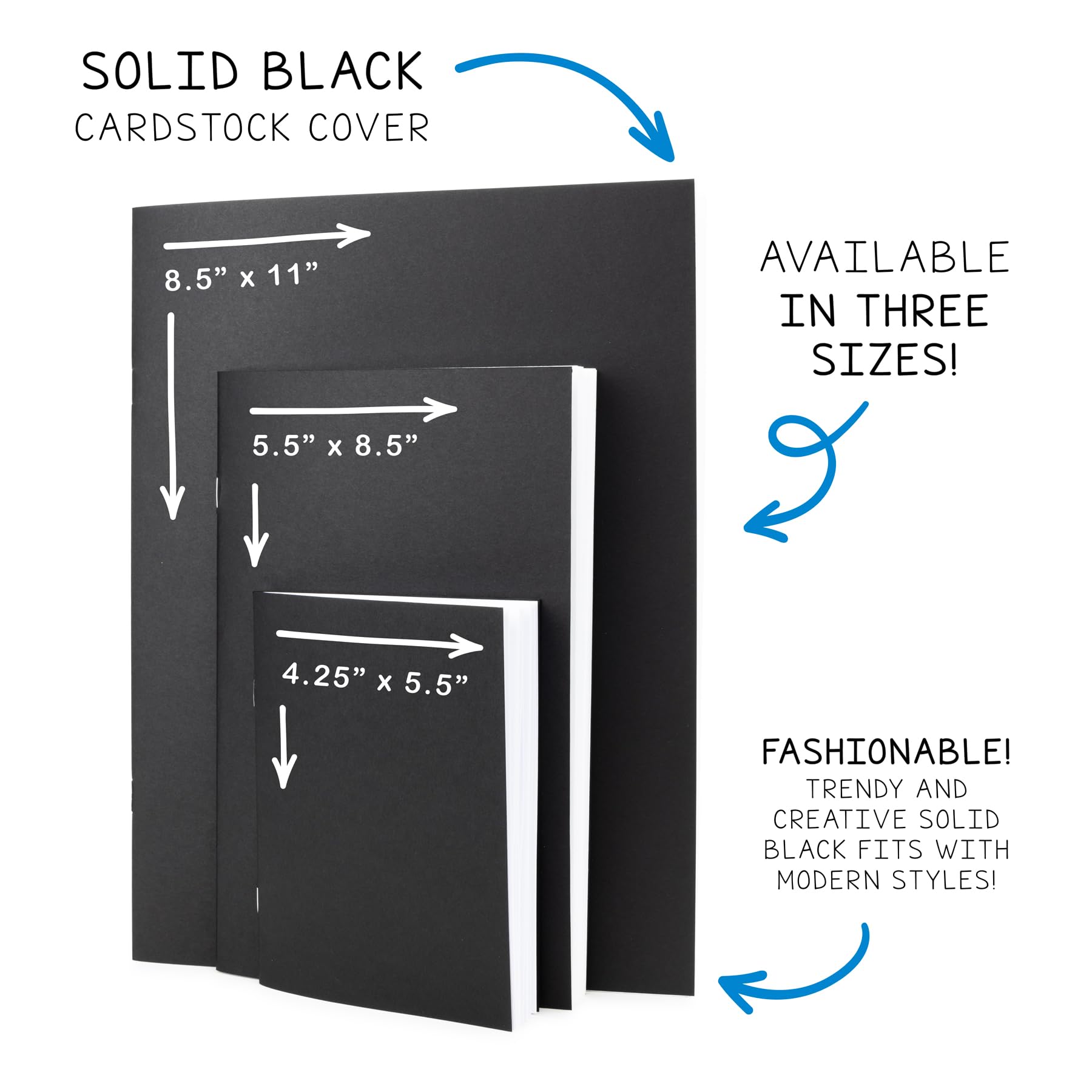 Hygloss 8.5x11 Blank Books 24 Pack - Black Sketchbook for Drawing, Journaling & Crafts