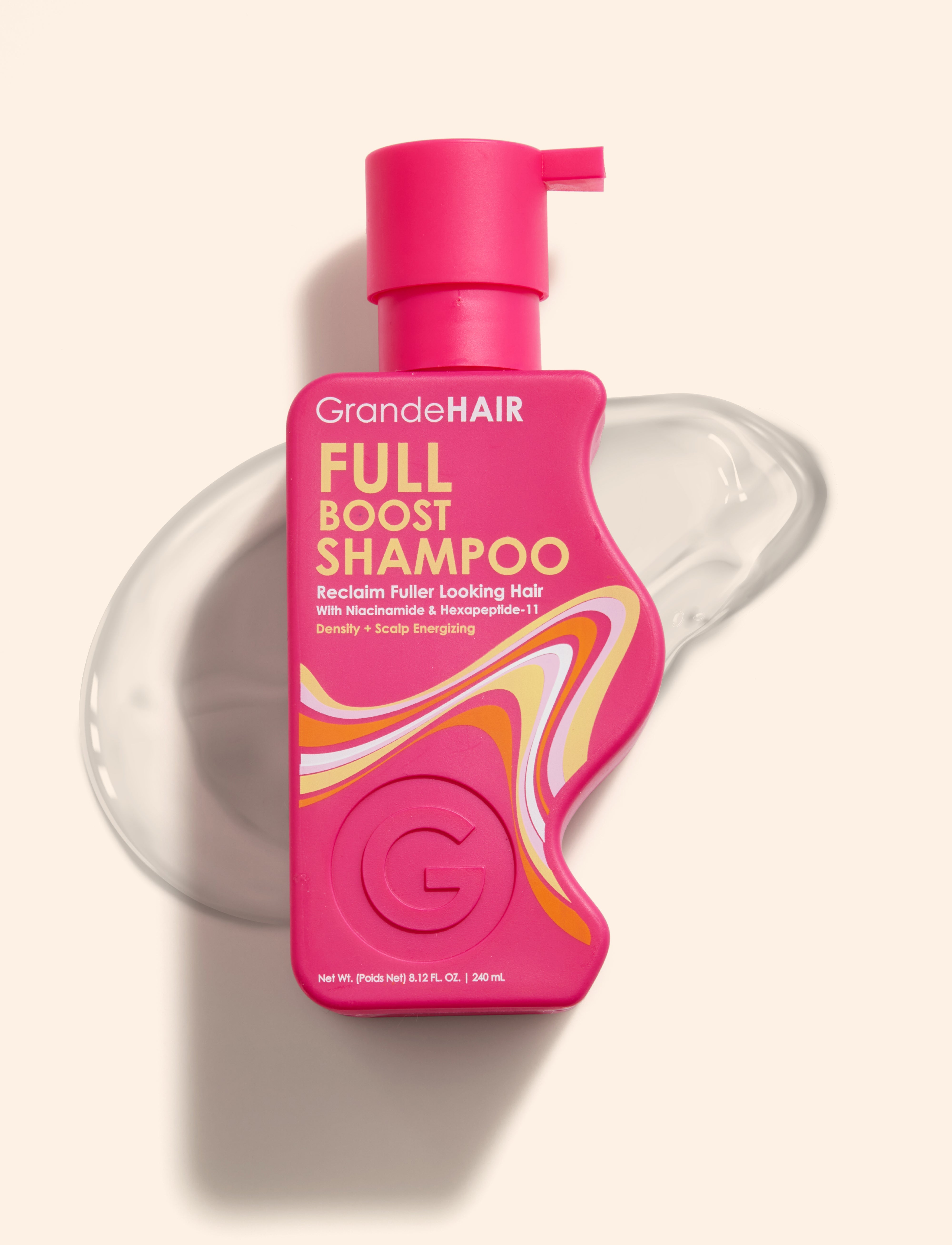 GrandeHair Full Boost Shampoo for Hair Growth & Volume - Sulfate-Free, Biotin-Infused Formula for Thicker, Healthier Hair - Perfect for Daily Use & Damaged Hair Repair