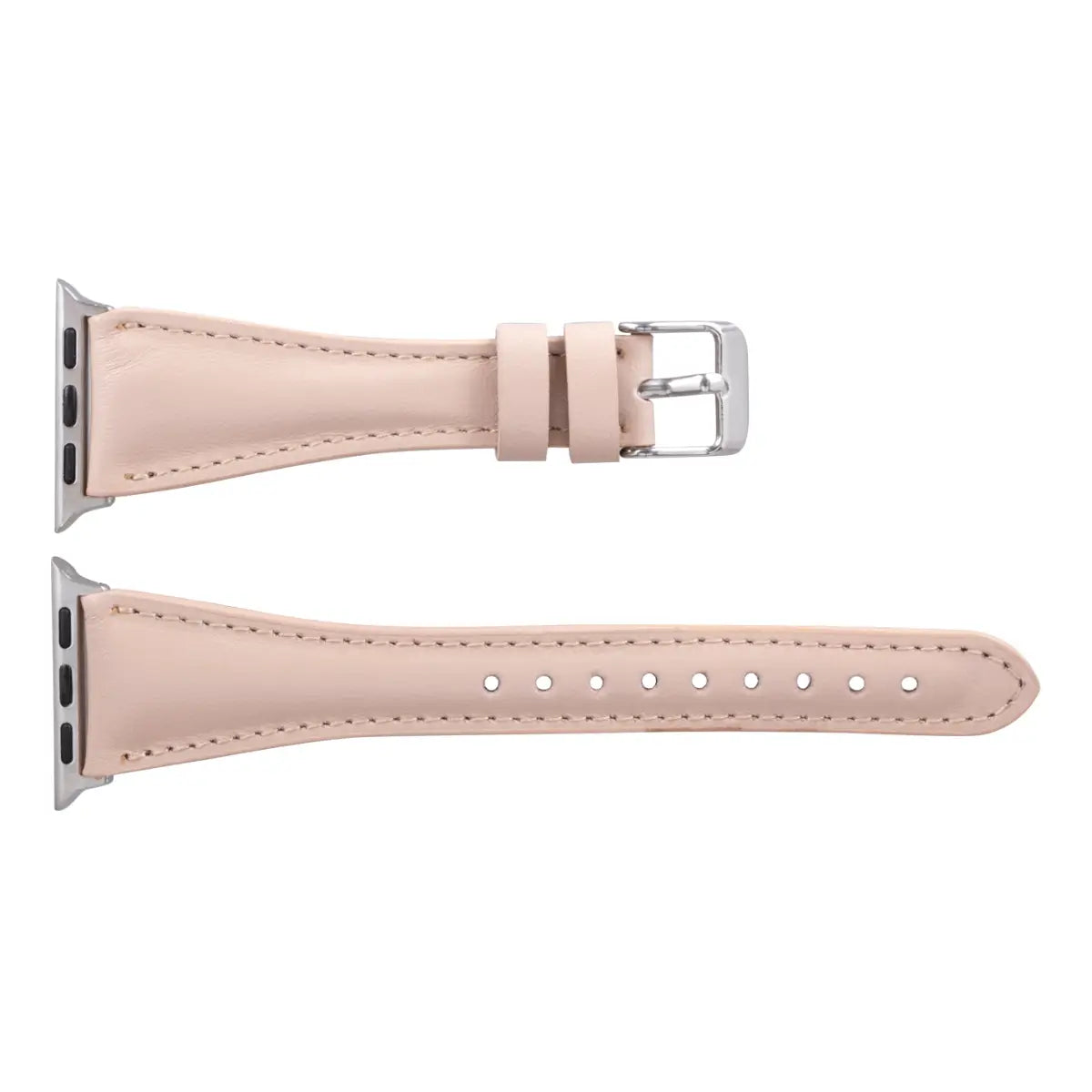 Elegant Nude Pink Leather Slim Apple Watch Band - Stylish & Comfortable Replacement Strap for Women & Men - Perfect for Work, Gym & Everyday Wear