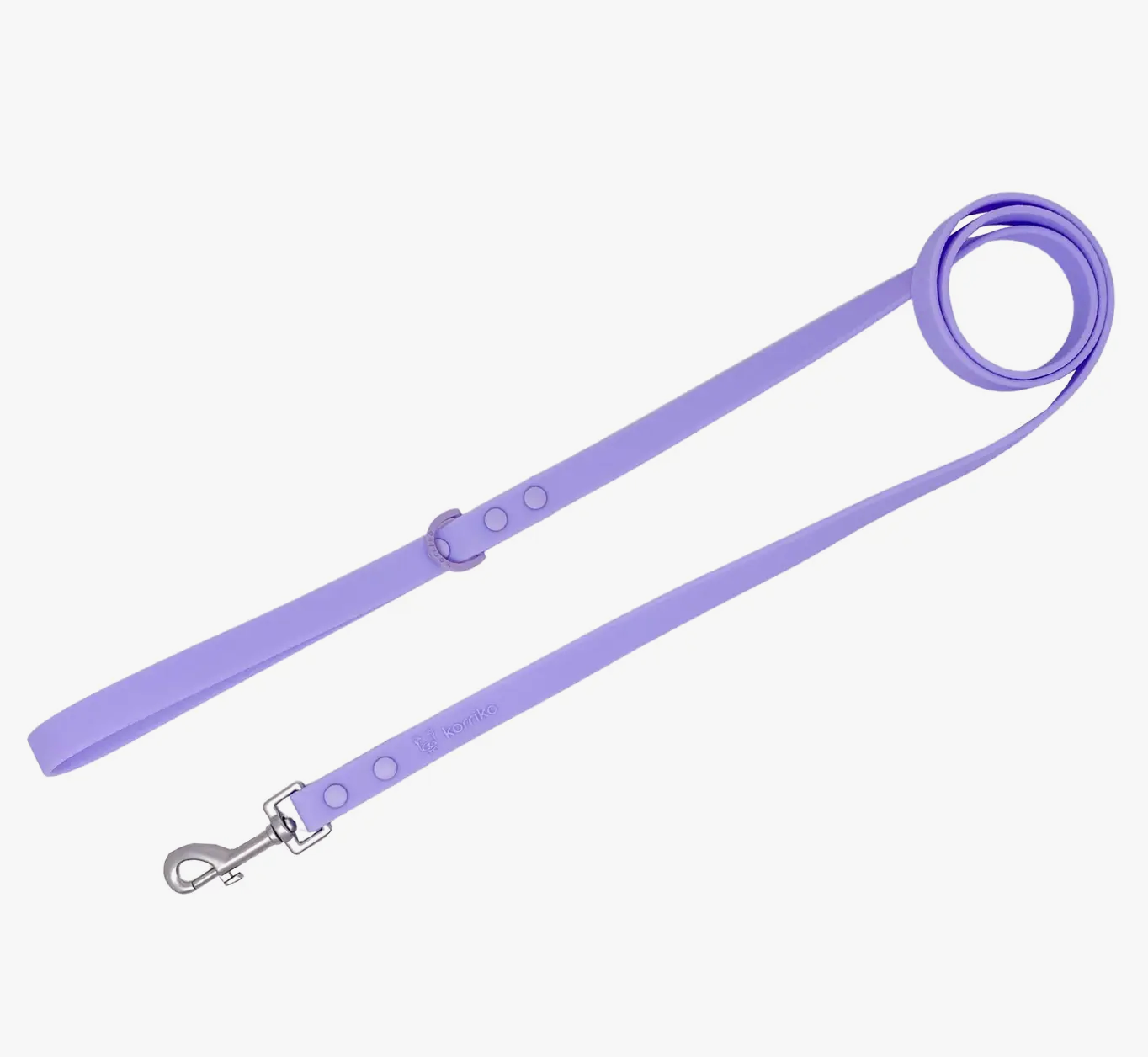 Korriko Waterproof PVC Dog Leash - Durable & Adjustable Pet Walking Lead for Small Medium Large Dogs - Perfect for Outdoor Hiking, Running & Training (Lilac)