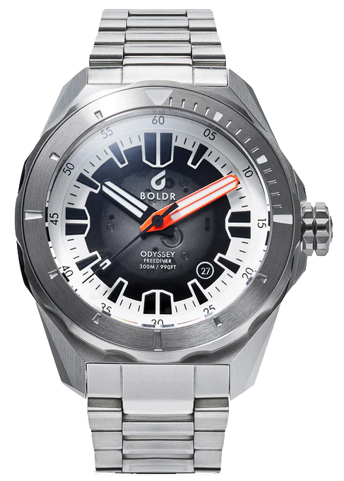 BOLDR Odyssey Freediver WB1985 - Premium Stainless Steel Dive Watch for Men - Waterproof 200M - Perfect for Scuba Diving, Snorkeling & Water Sports