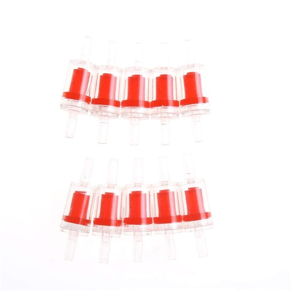 10pcs One-Way Non-Return Check Valves for Aquarium Air Pump, Fish Tank Accessories, Power Tool Air Line (Red) - Prevent Backflow in Aquariums, Hydroponics & Air Compressor Systems