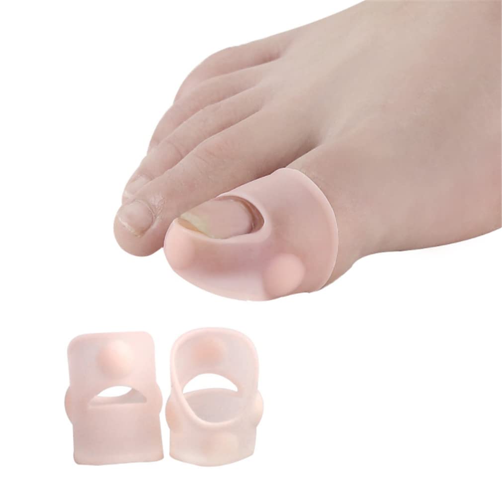Xemz Ingrown Toenail Corrector Sleeves - 4 Pairs Elastic Silicone Toe Protectors for Pain Relief & Nail Healing | Effective Treatment for Thick Nails & Paronychia | Comfortable Daily Wear for Healthy Toes at Home, Work or Gym