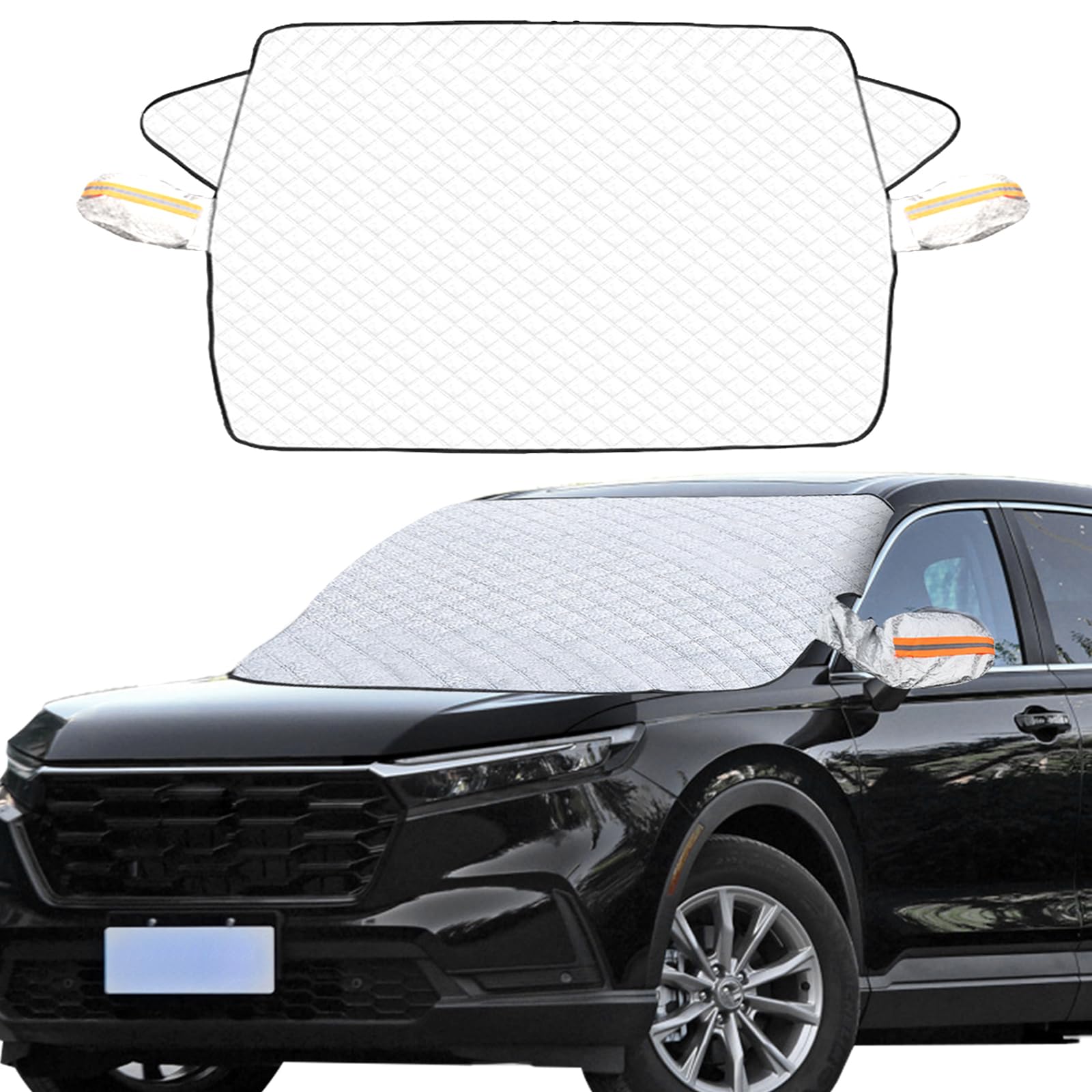 **Heavy Duty Windshield Cover for Ice and Snow Protection - Universal Fit for Cars, Trucks, SUVs & Vans with Side Mirror Covers | Winter Car Accessories for Extreme Weather**    *(Perfect for Overnight Parking, Snow Storms, and Freezing Temperatures to Keep Your Windshield Clear and Frost-Free)*