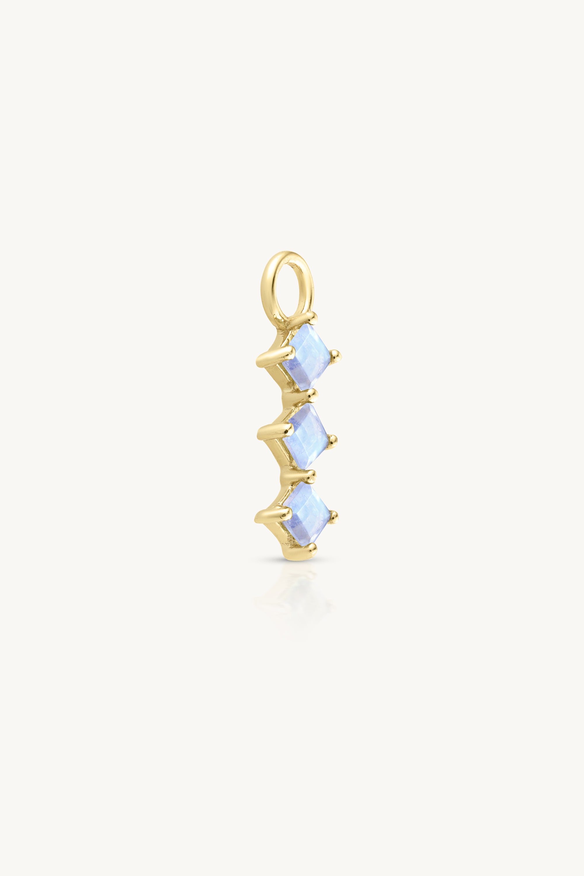 Trio Moonstone Gold Charm Necklace - Elegant 14K Gold Moonstone Pendant for Women - Perfect for Weddings, Anniversaries & Special Occasions