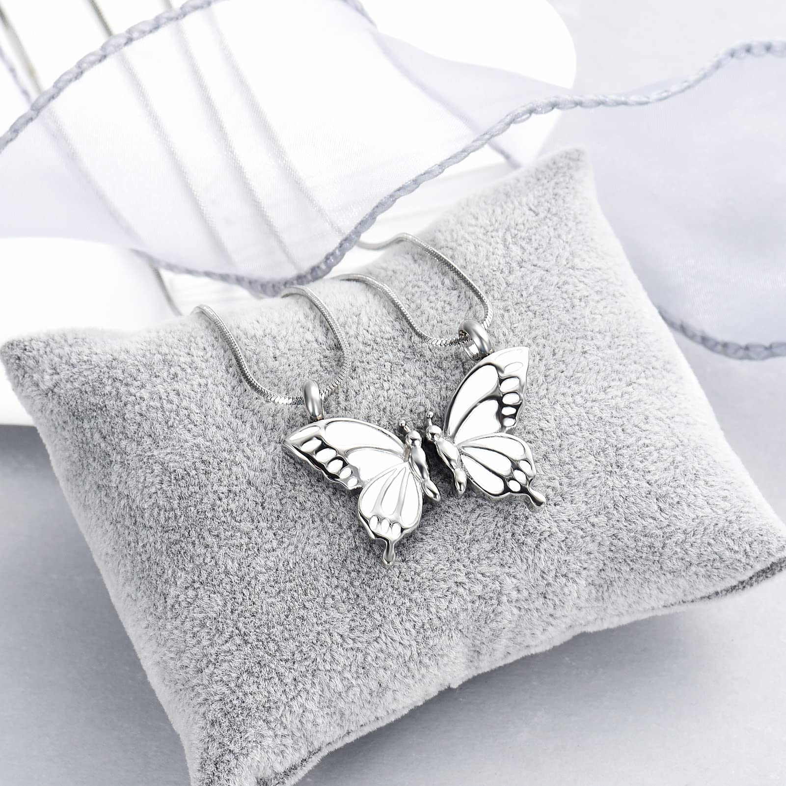 Butterfly Cremation Jewelry - 2 Pack Memorial Necklace for Ashes, Butterfly Urn Pendant for Loved Ones - Perfect Keepsake Gift for Sisters, Partners & Family - Ideal for Remembrance Ceremonies & Special Occasions