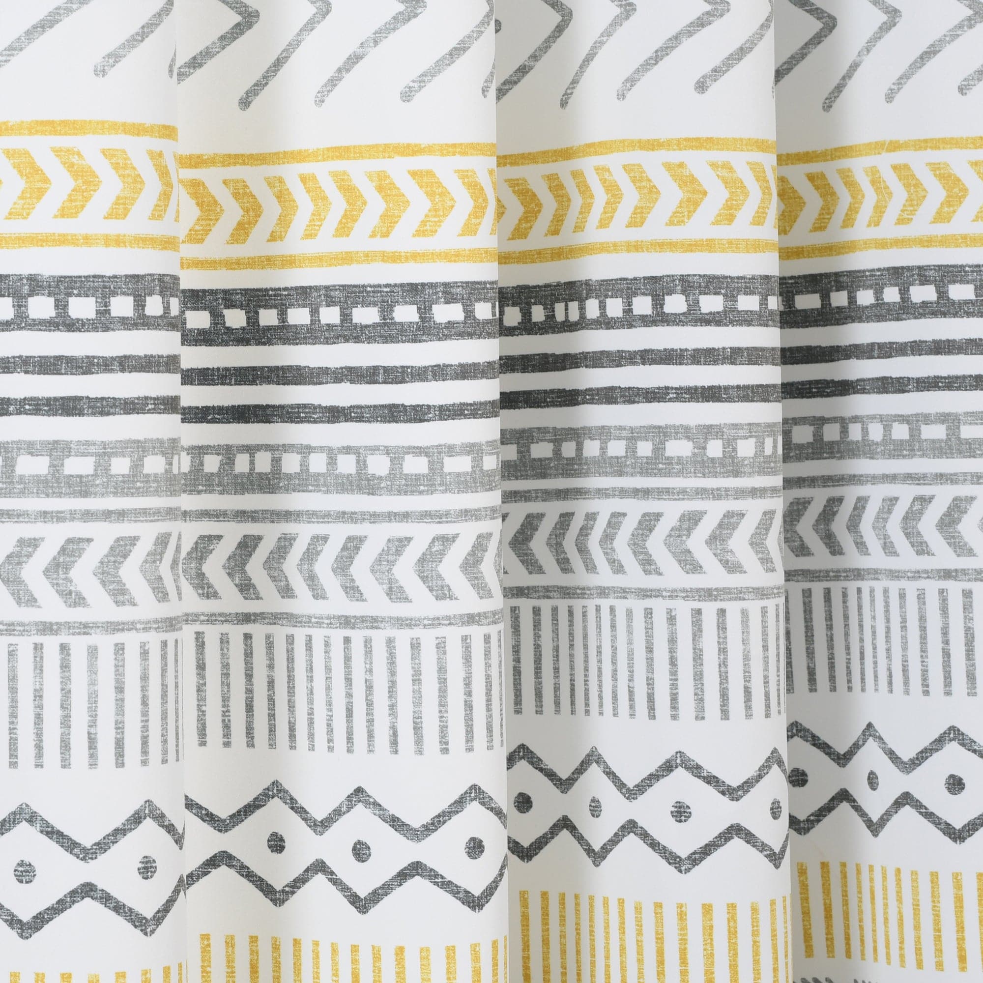 Hygge Geo Light Filtering Window Curtain Panel Set - Modern Geometric Pattern Sheer Drapes for Living Room, Bedroom & Nursery - Soft Sunlight & Privacy Solution