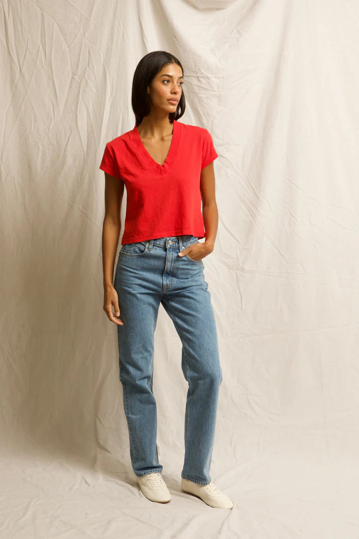 V-Neck T-Shirt for Women - Soft Cotton Comfort Fit Casual Tee - Perfect for Everyday Wear, Workout & Layering