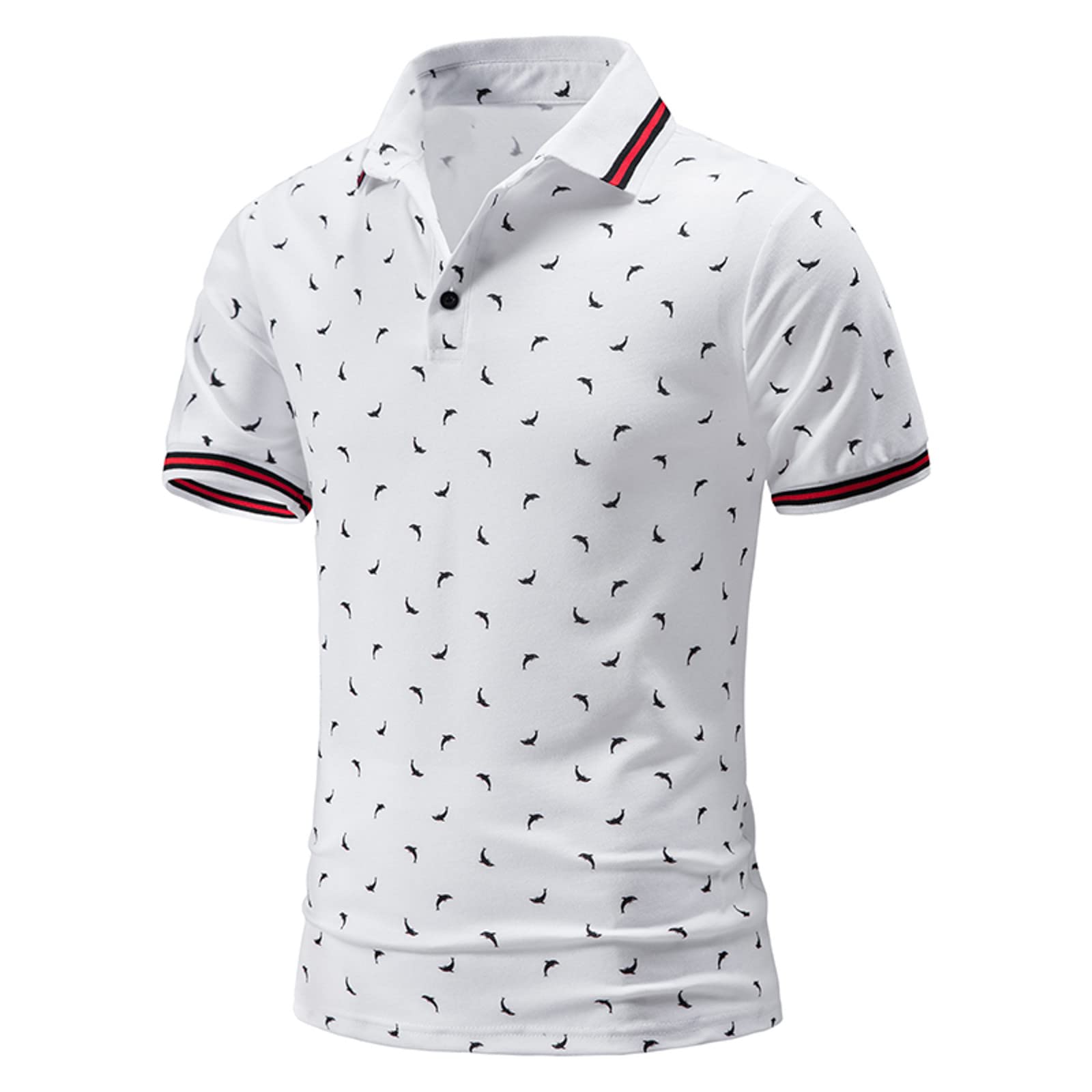 **Men's Classic Fit Short Sleeve Golf Polo Shirt - Breathable Knitted Business Casual Shirt for Golf, Office & Outdoor Activities**