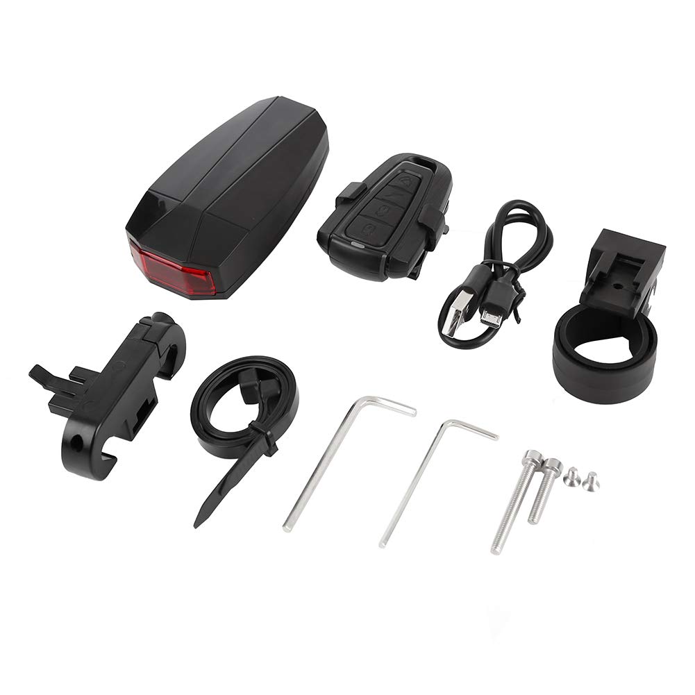 RiToEasysports Rechargeable Anti-Theft Bike Taillight with Remote Control & Smart Alarm - Waterproof LED Bicycle Rear Light for Night Cycling Safety | Perfect for Commuting, Mountain Biking & Urban Rides