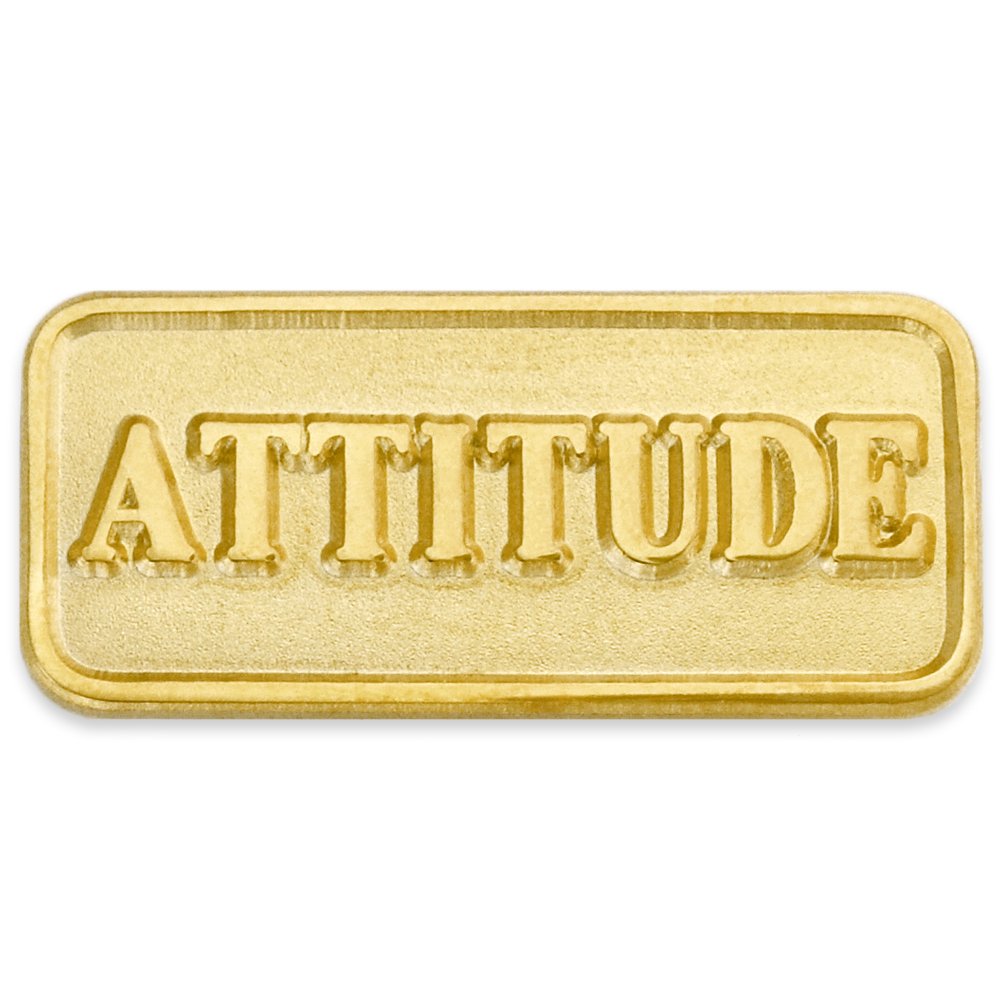 Gold Plated Attitude Lapel Pin - Motivational Gift for Students & Employees - Perfect for Graduation, Work Awards & Office Inspiration