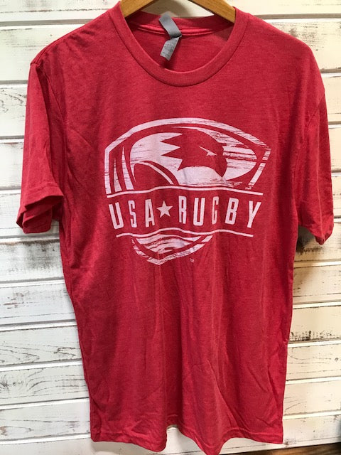 USA Rugby Red Shield T-Shirt - Official Rugby Apparel for Fans & Players - Perfect for Games, Training, and Casual Wear